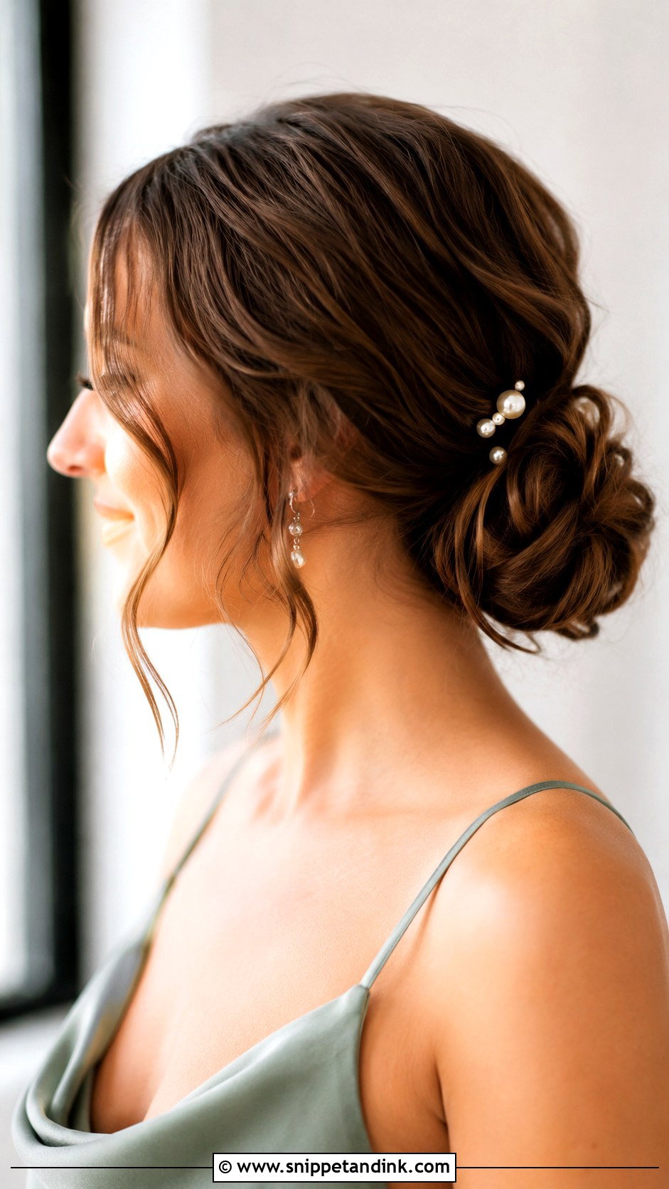 Low Bun Bridesmaid Hairstyle - Snippet and Ink - 20 Wedding Hair Styles Bridesmaid