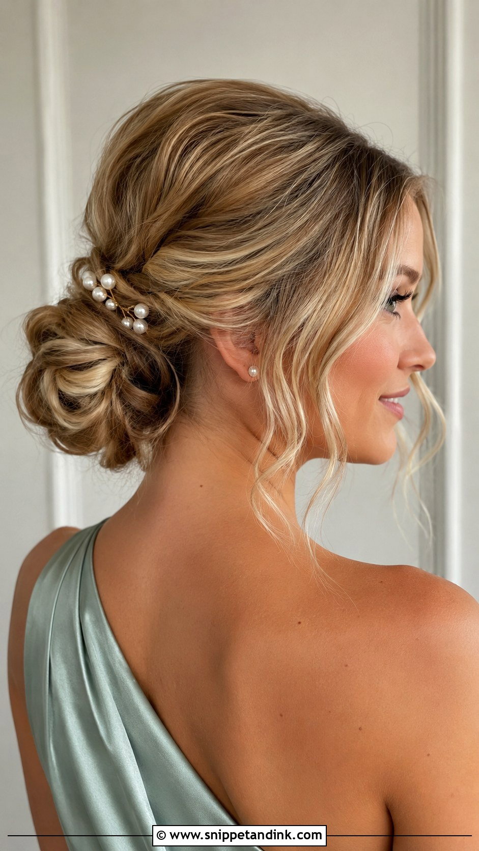 Low Bun Bridesmaid Updo - Snippet and Ink - 20 Updo Hairstyles for Bridesmaids