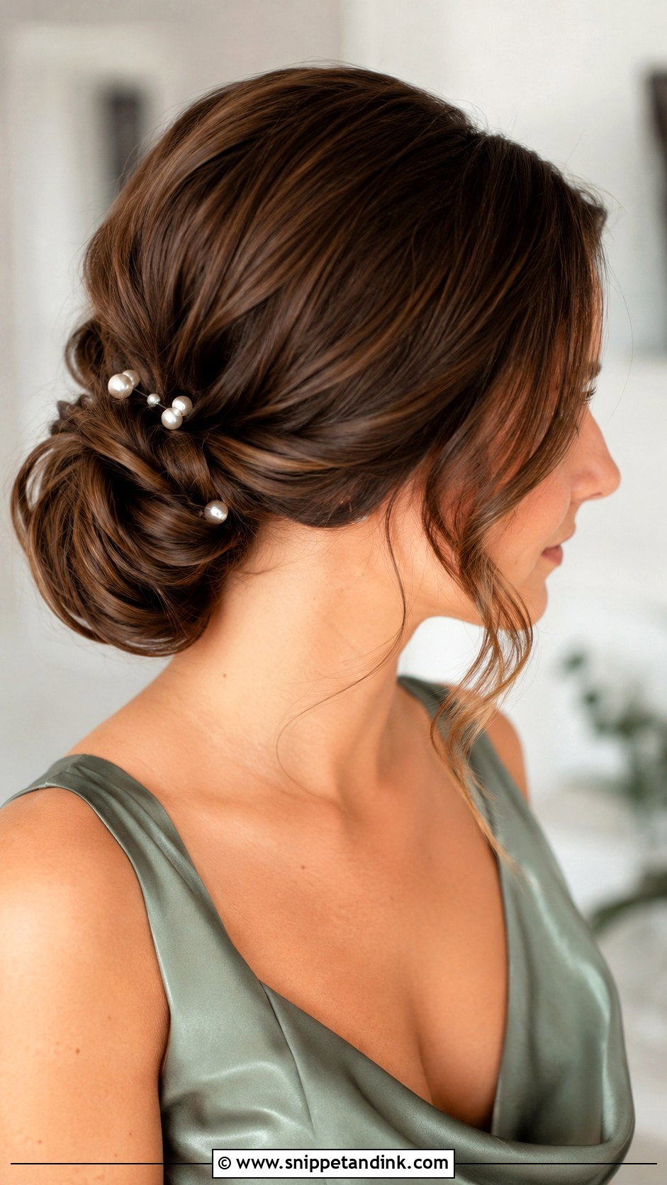 Low Bun Bridesmaid Updo - Snippet and Ink - 20 Updo Hairstyles for Wedding Bridesmaid