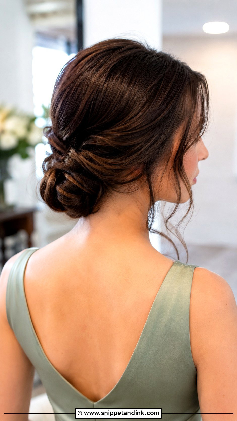 Low Bun Bridesmaid Updo - Snippet and Ink - 20 Simple Easy Updo Wedding Hairstyles Medium Length Bridesmaid