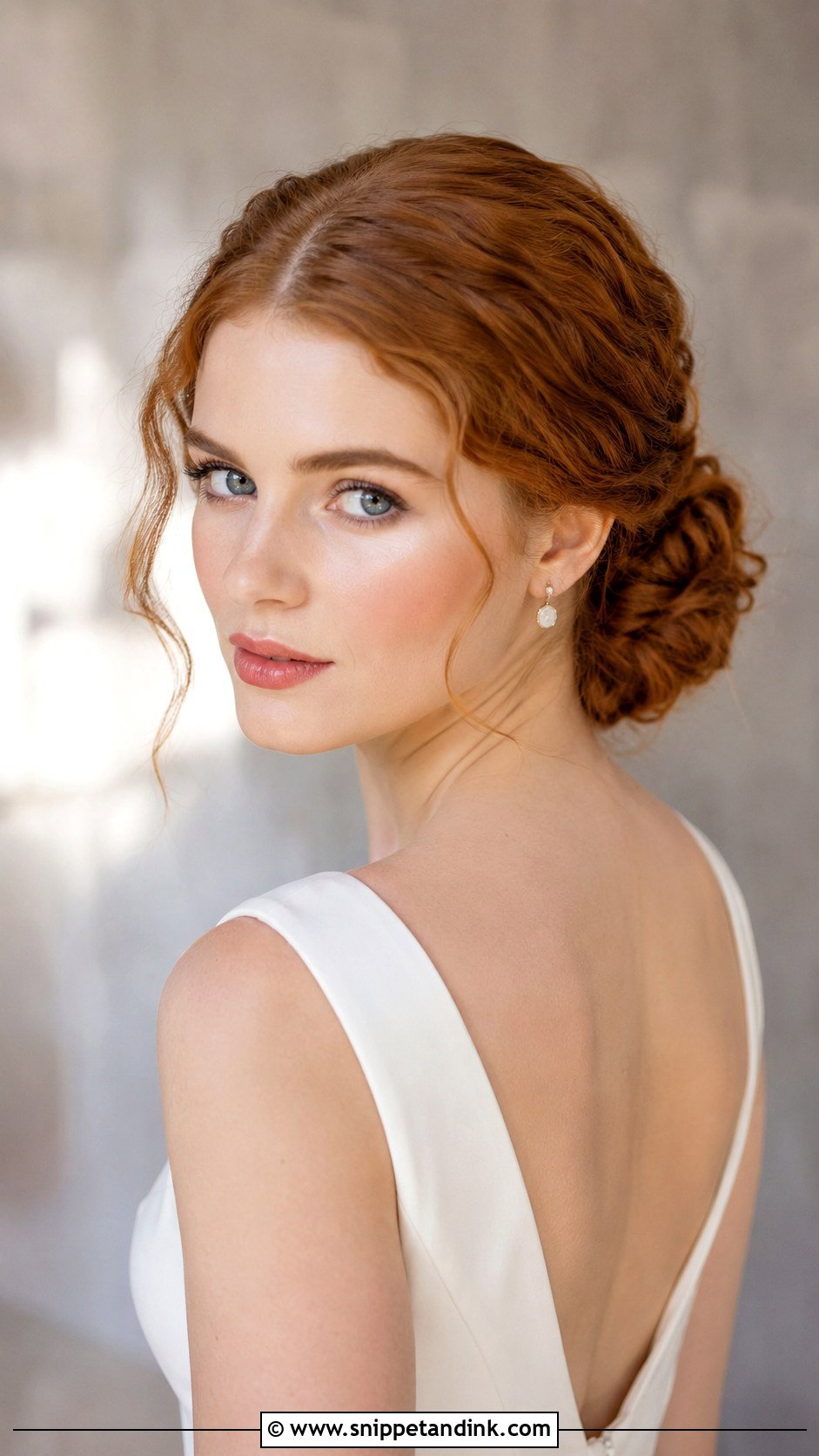 Low Bun Curly Hair With Middle Part - Snippet and Ink - 15 Low Bun Curly Hair Wedding Ideas