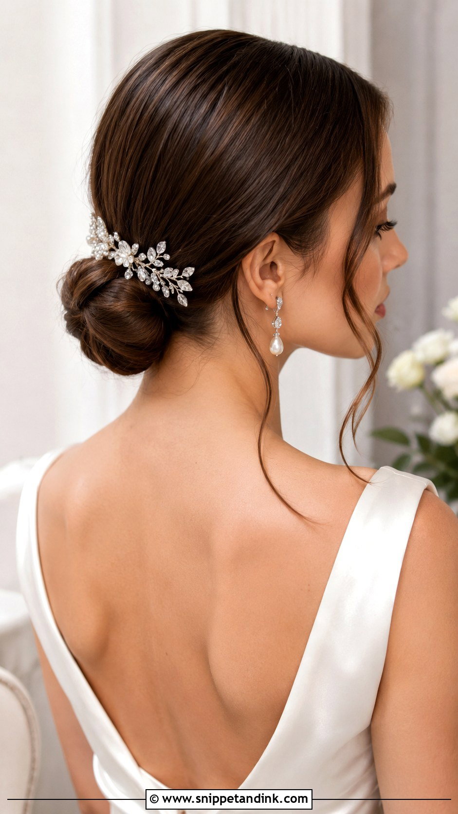 Low Bun Engagement Hairstyle - Snippet and Ink - 20 Bridal Hairstyle for Engagement Ideas