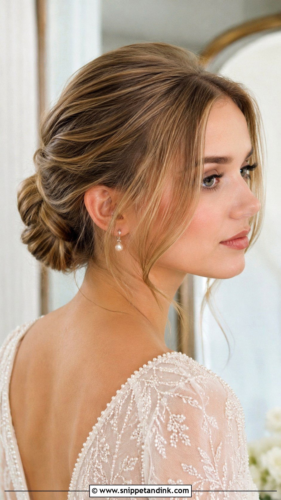 Low Bun Engagement Hairstyle - Snippet and Ink - 15 Hair Do for Engagement Ideas