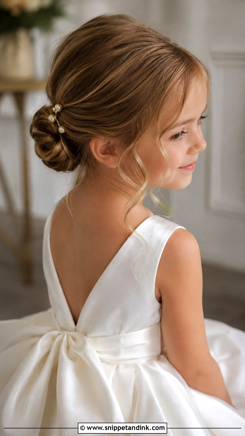 Low Bun For Kids Wedding - Snippet and Ink - 20 Hairstyles for Kids for Weddings