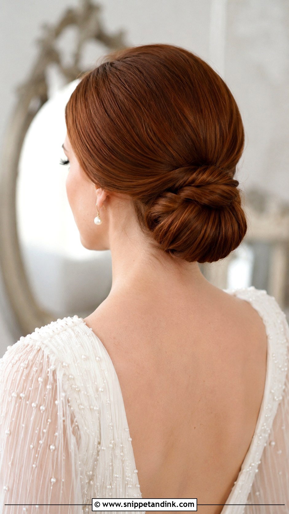 Low Bun For Long Hair - Snippet and Ink - 35 Low Bun Wedding Hair Ideas