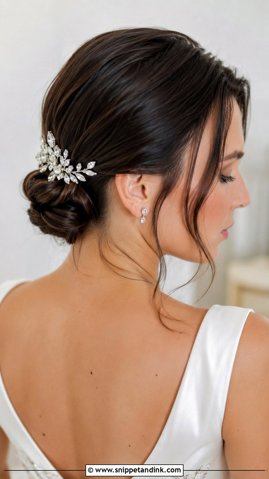 Low Bun For Short Hair - Snippet and Ink - 30 Short Wedding Hairstyles