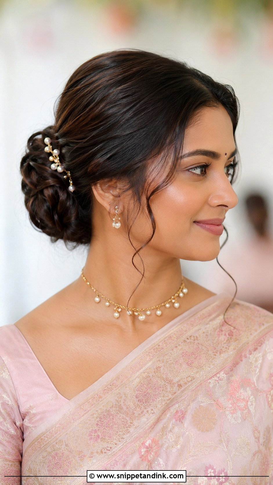 Low Bun Hairstyle For Indian Wedding Guest - Snippet and Ink - 20 Hair Styles for Indian Wedding Guest