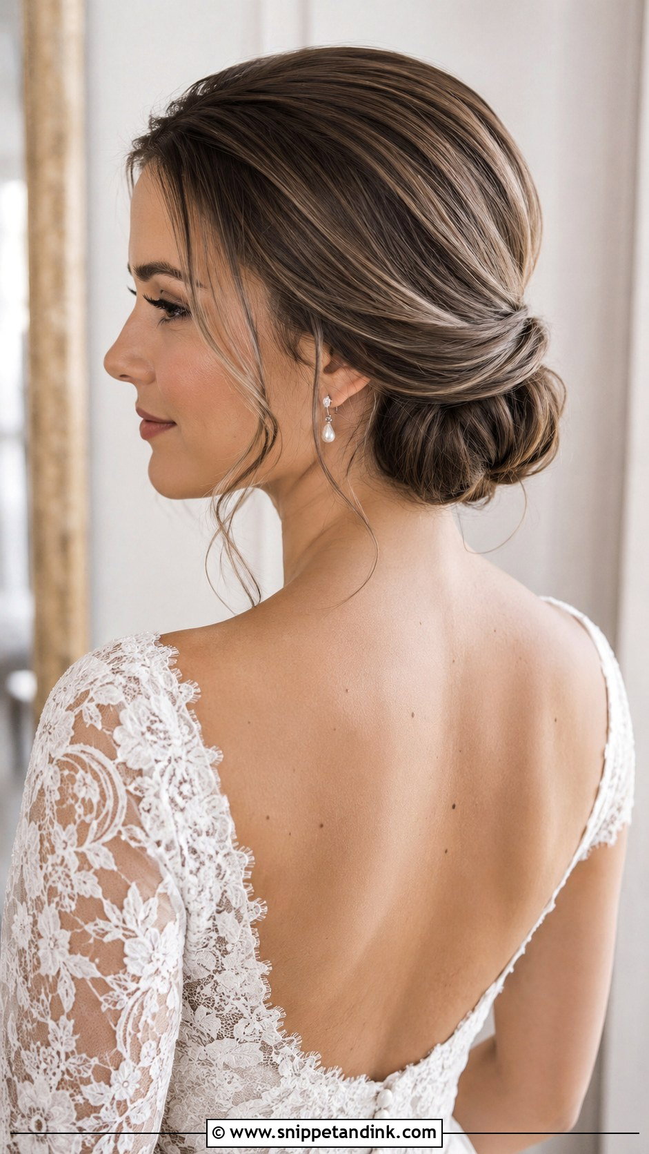 Low Bun Illusion With Bob - Snippet and Ink - 20 Short Bob Wedding Hair Ideas