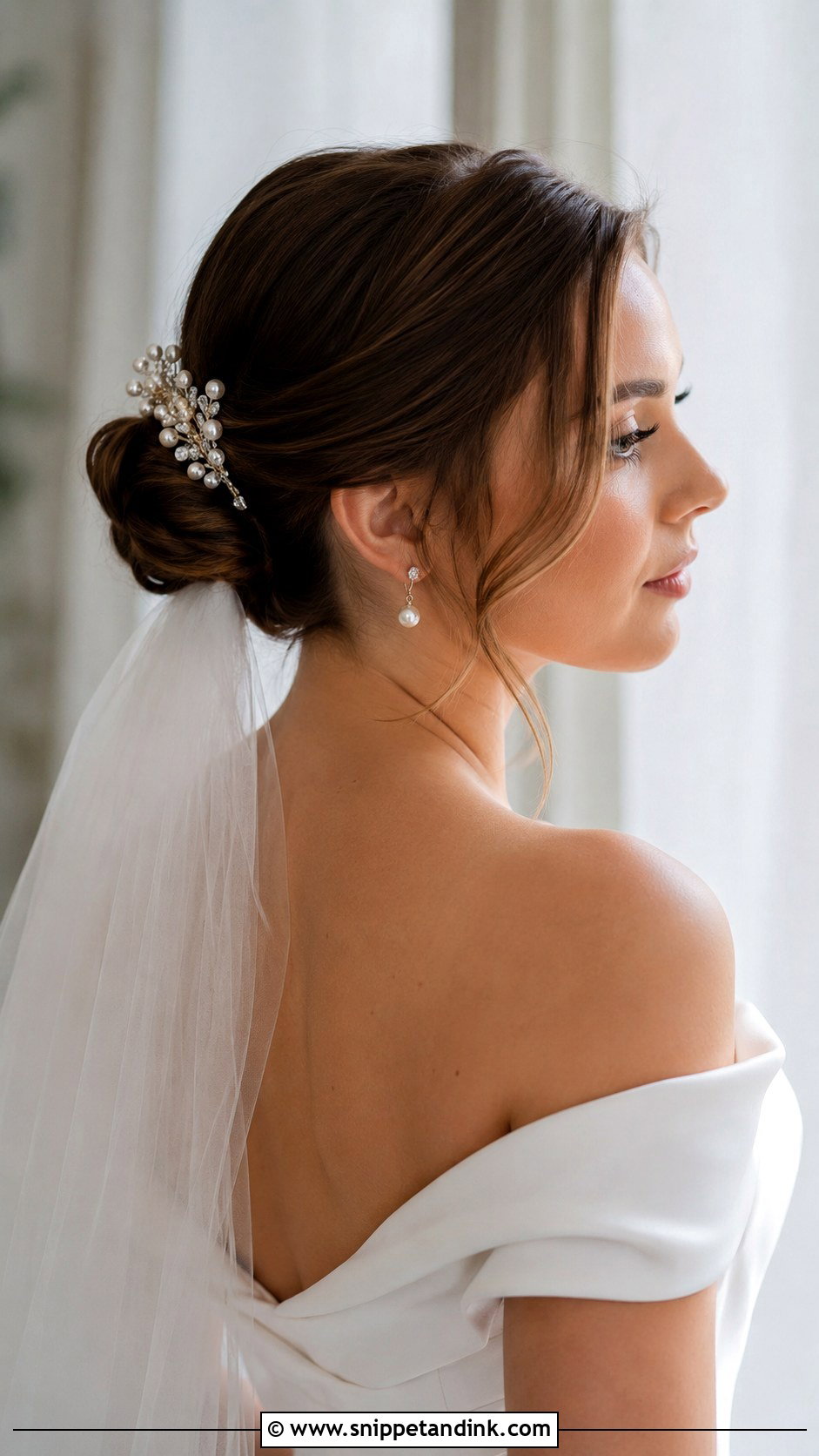 Low Bun Short Hair - Snippet and Ink - 25 Simple Wedding Hairstyles for Short Hair