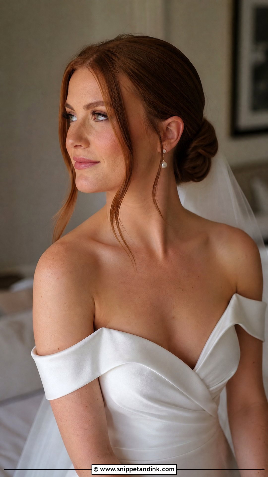Low Bun Straight Hair Bridal Updo - Snippet and Ink - 20 Straight Hair Bridal Hairstyles