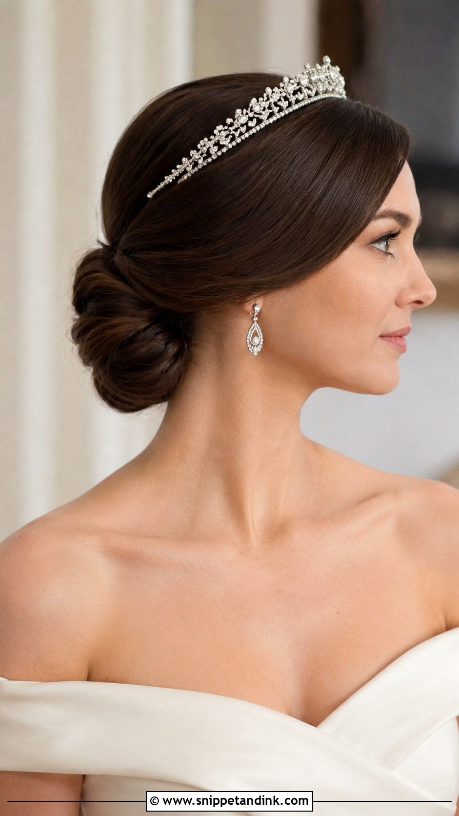 Low Bun Tiara Hairstyle - Snippet and Ink - 15 Hairstyle for Tiara Ideas