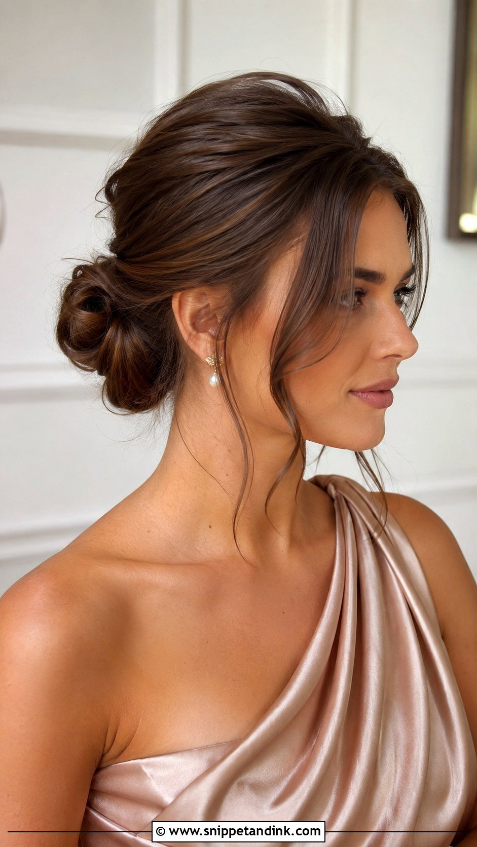 Low Bun Updo for Wedding Guest - Snippet and Ink - 30 Hairdos for Wedding Guest