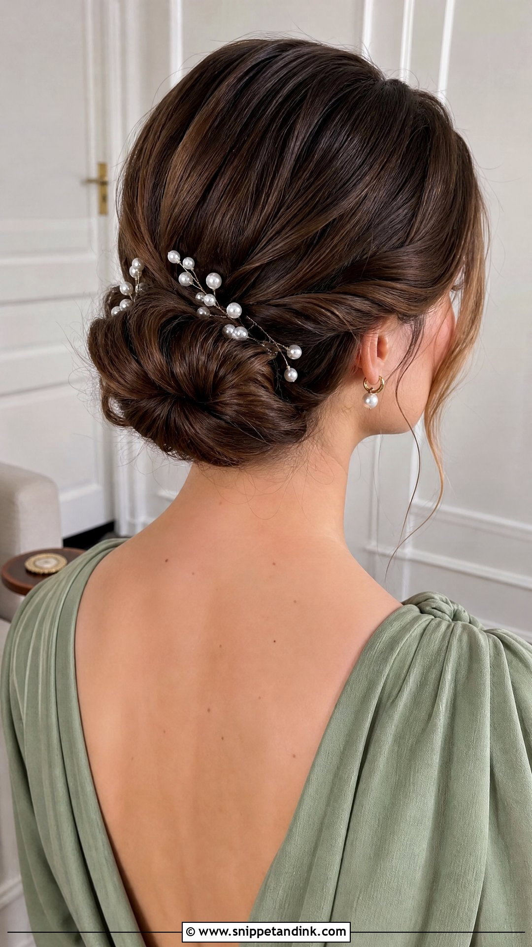 Low Bun Wedding Guest Hairstyle - Snippet and Ink - 15 Easy Mid Length Wedding Guest Hairstyles