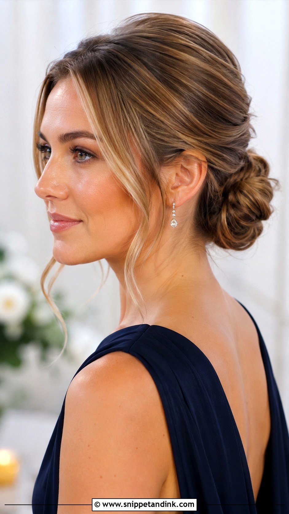 Low Bun Wedding Guest Hairstyle - Snippet and Ink - 15 Midlength Hairstyles for Wedding Guest