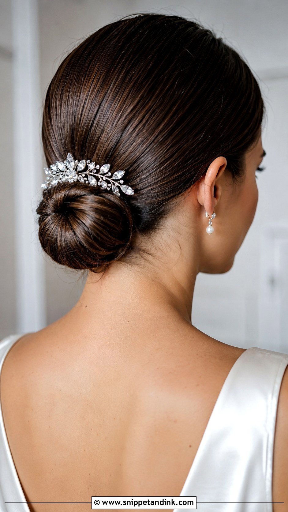 Low Bun Wedding Hair - Snippet and Ink - 20 Hairstyles for Medium Hair for Wedding