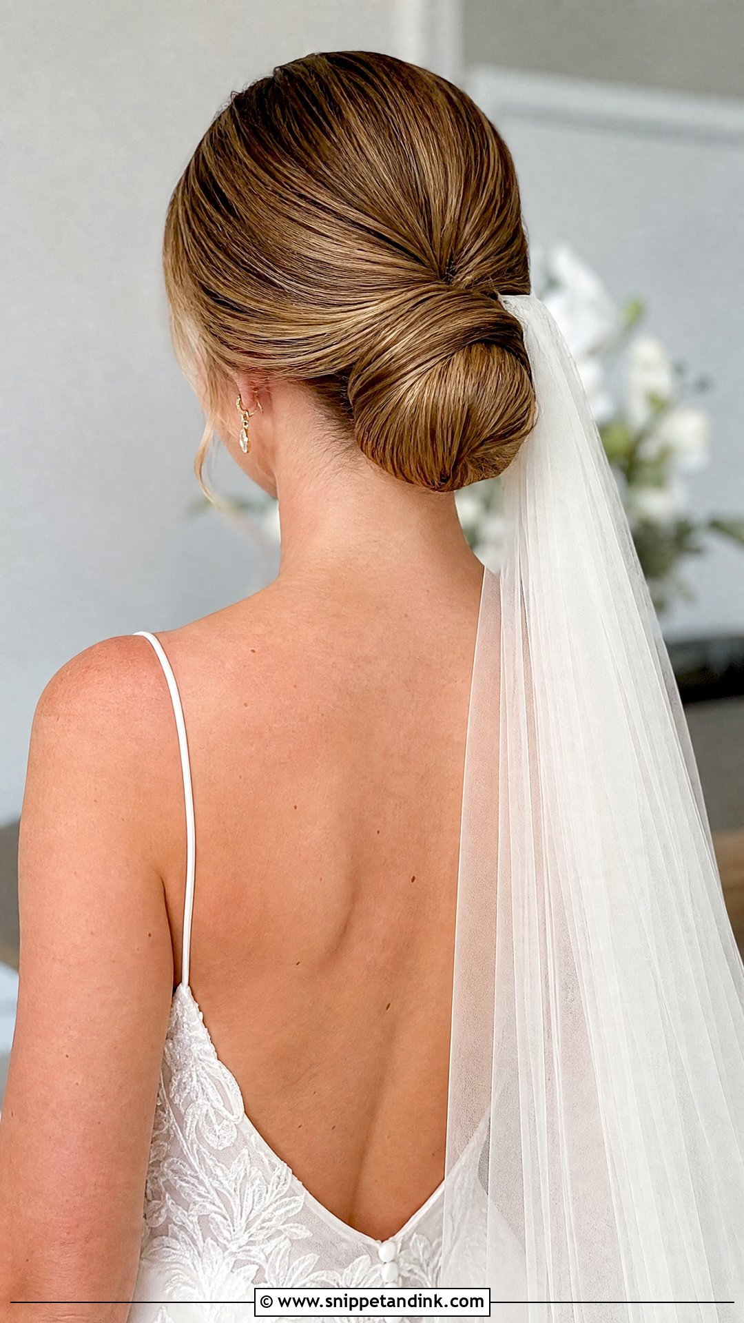 Low Bun Wedding Hair For Long Hair - Snippet and Ink - 15 Clean Low Bun Wedding Hair Ideas