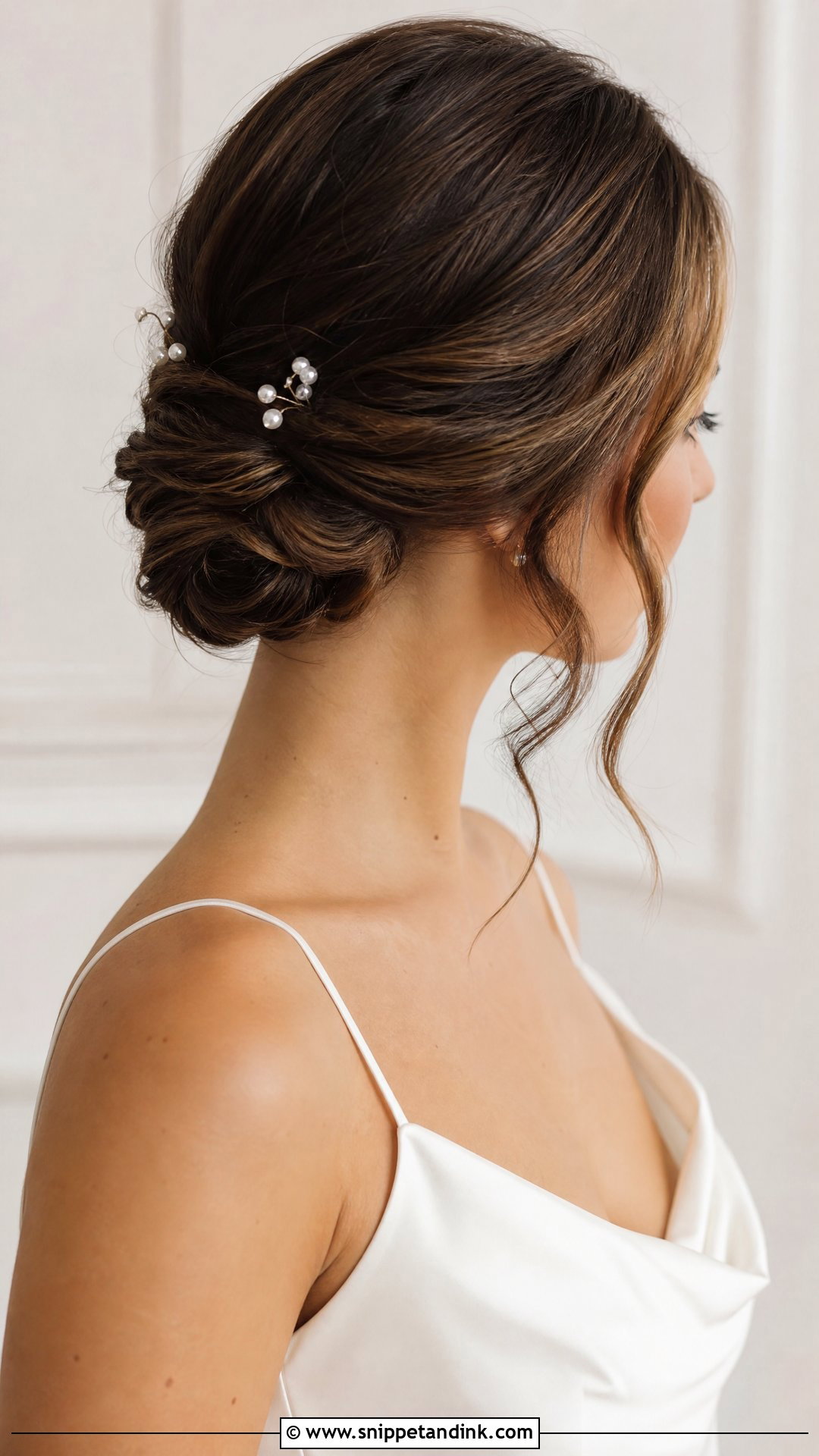 Low Bun Wedding Hair For Shoulder Length Hair - Snippet and Ink - 20 Simple Wedding Hairstyles for Short Hair Shoulder Length