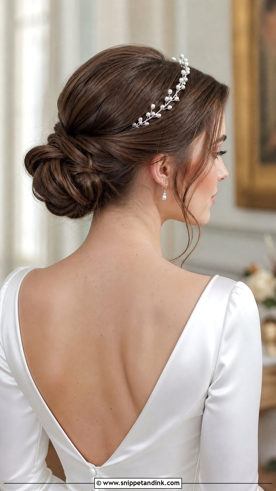 Low Bun Wedding Hair With Tiara - Snippet and Ink - 20 Wedding Hairstyle with Tiara Ideas