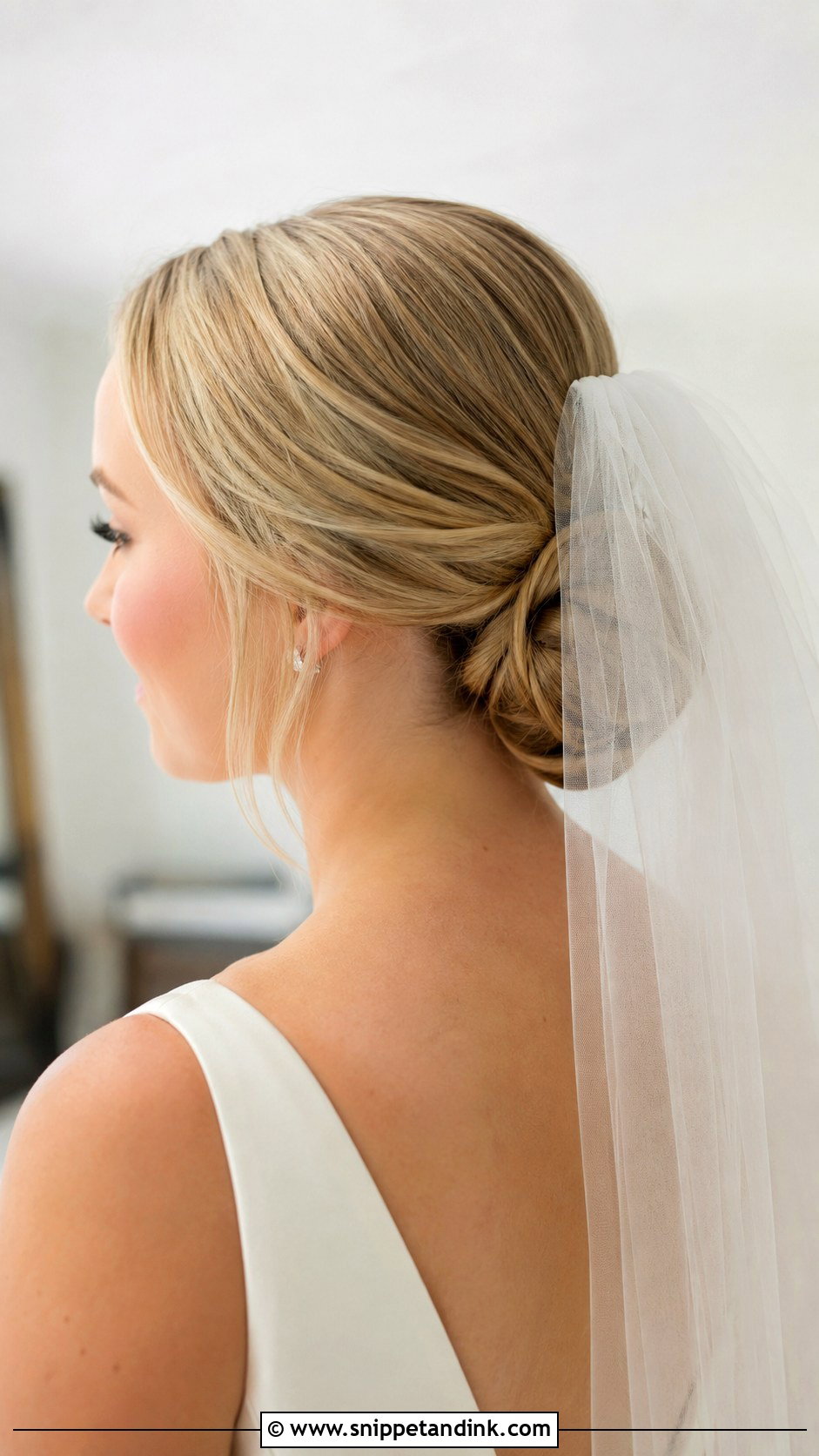 Low Bun Wedding Hair With Veil - Snippet and Ink - 15 Low Bun Wedding Hairstyle Ideas