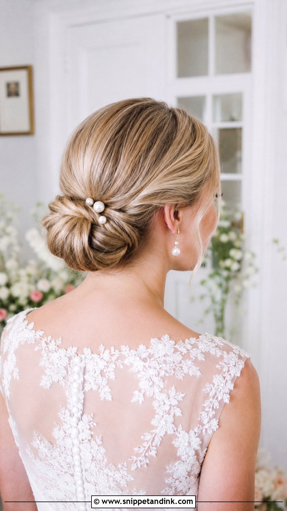 Low Bun Wedding Hair for Fine Hair - Snippet and Ink - 20 Wedding Hair Fine Hair Ideas