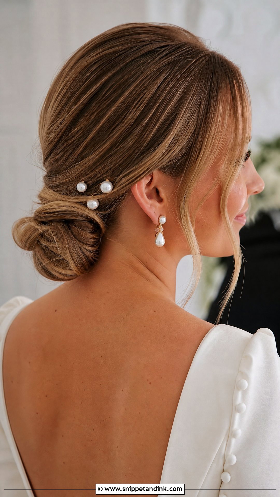 Low Bun Wedding Hair for Medium Length - Snippet and Ink - 20 Wedding Hair for Medium Length Ideas