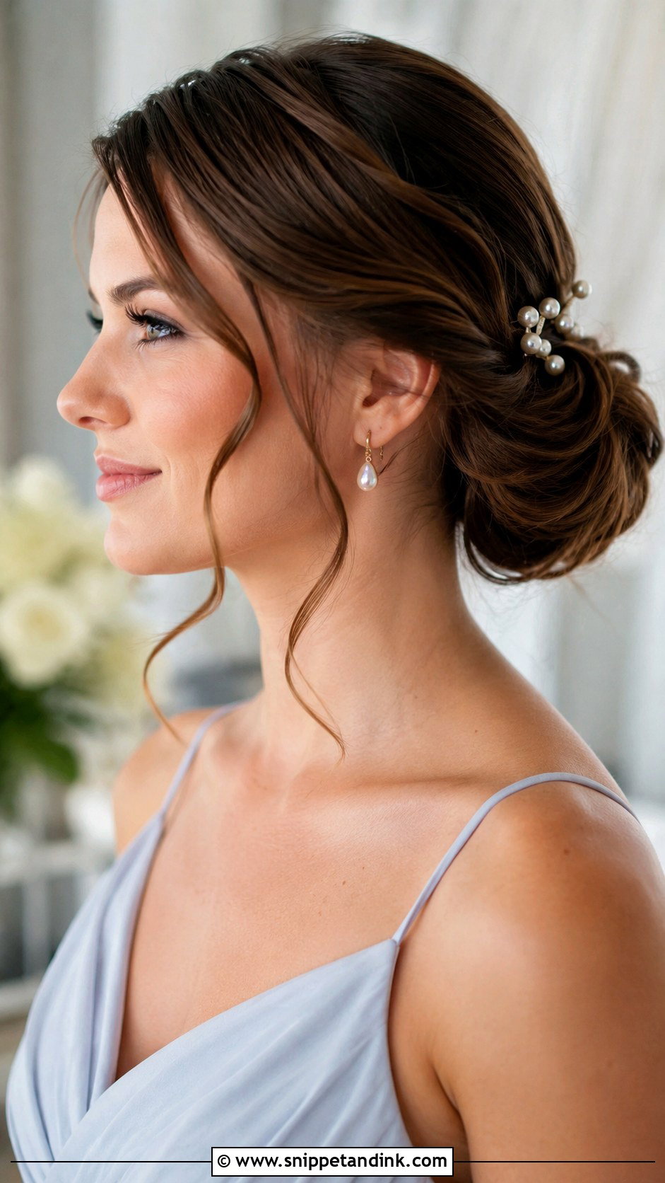 Low Bun Wedding Hairstyle - Snippet and Ink - 15 Party Wedding Hairstyle Ideas