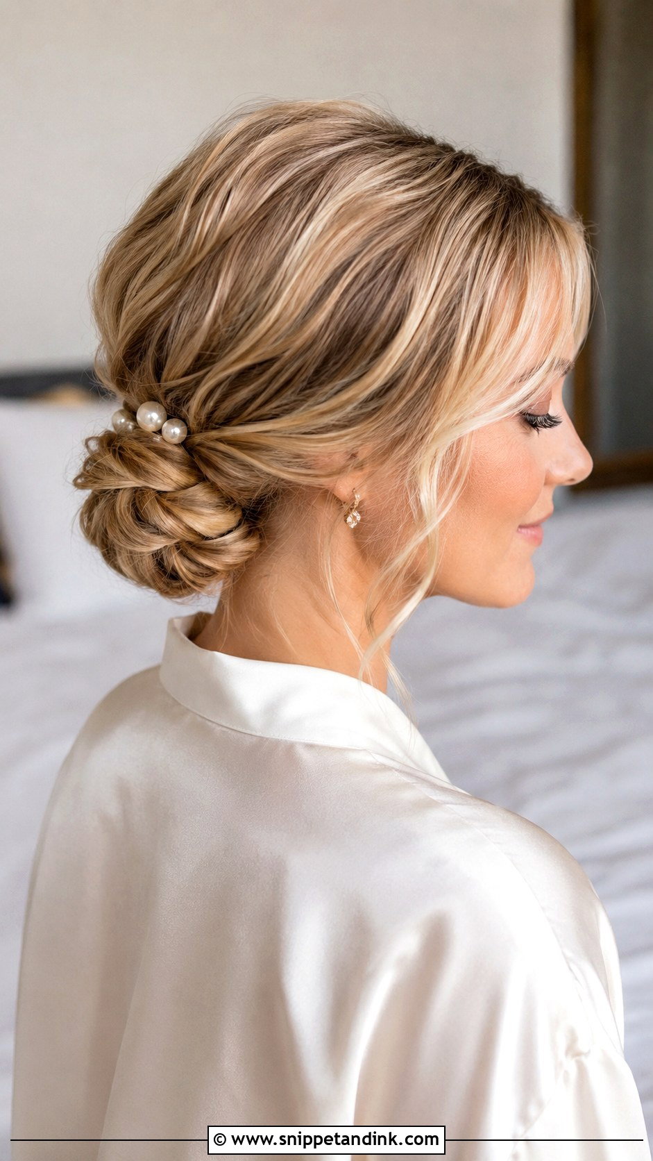 Low Bun Wedding Hairstyle - Snippet and Ink - 15 Self Hairstyle for Wedding Ideas