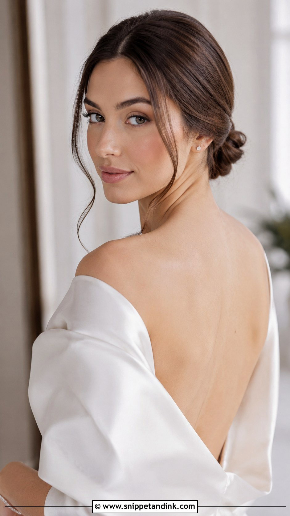 Low Bun Wedding Hairstyle - Snippet and Ink - 20 Barbara Palvin Wedding Hair Ideas