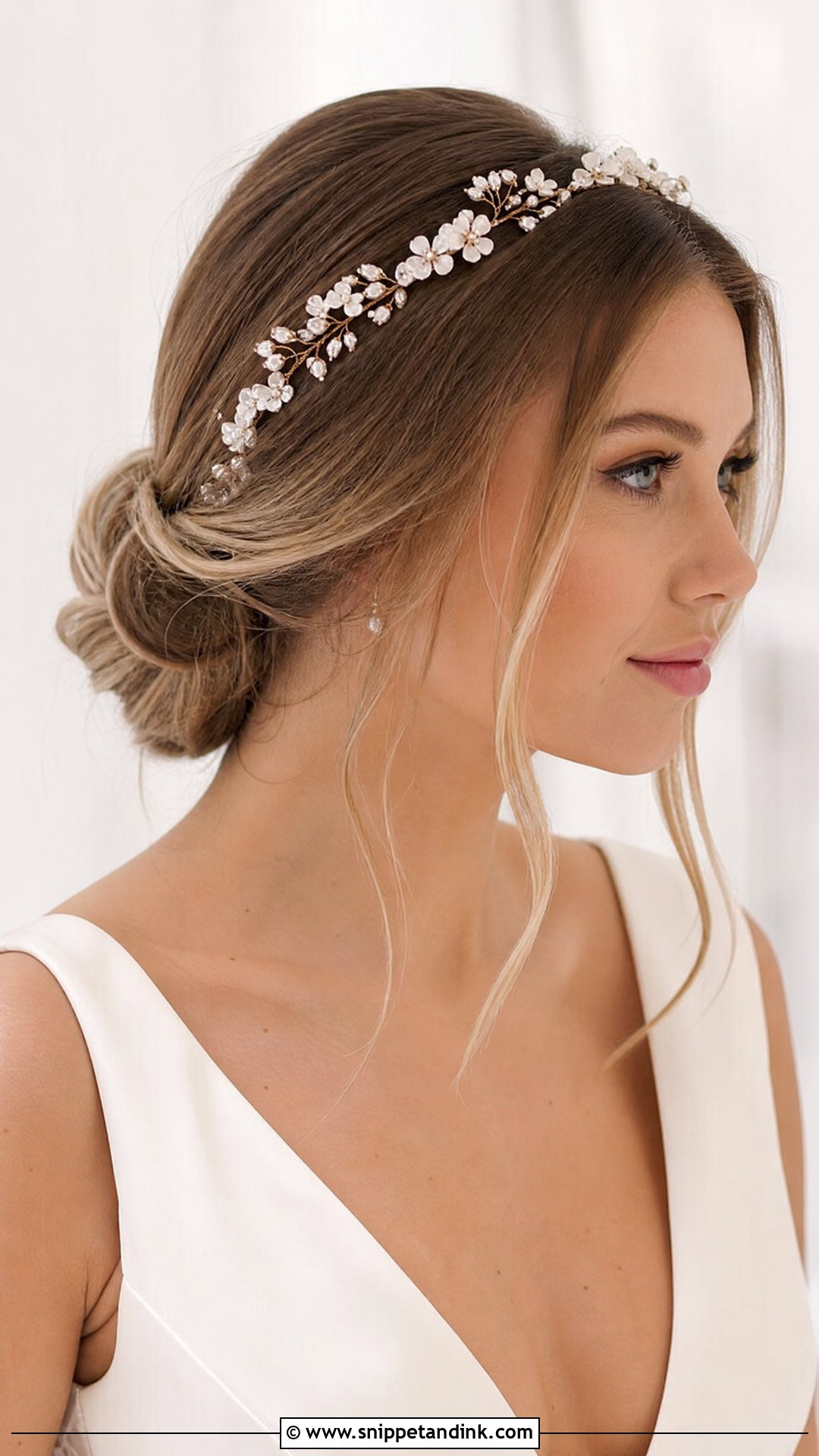 Low Bun Wedding Hairstyle - Snippet and Ink - 20 Medium Length Bride Hairstyles
