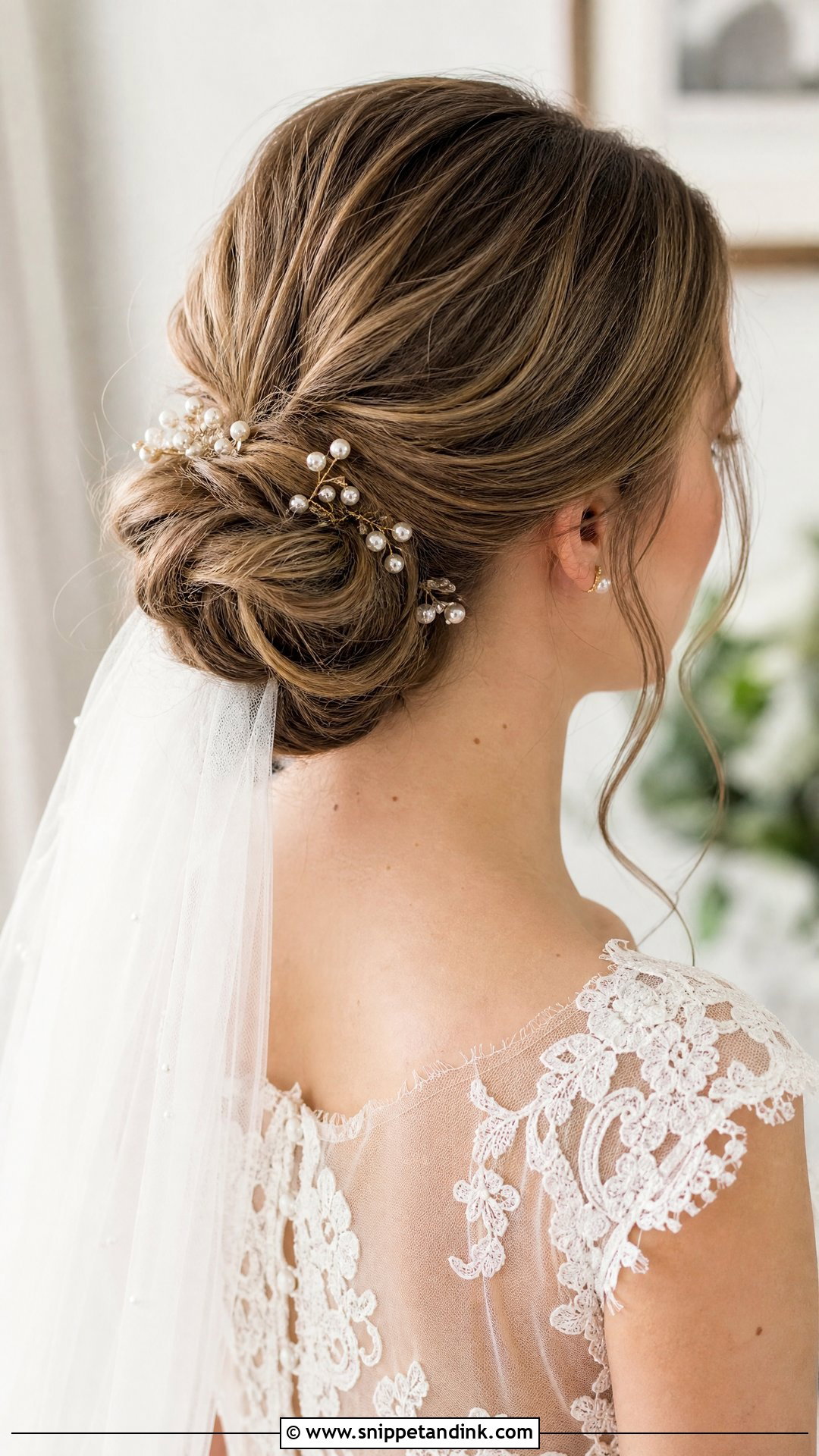 Low Bun Wedding Hairstyle - Snippet and Ink - 20 Medium Wedding Hairstyle Ideas