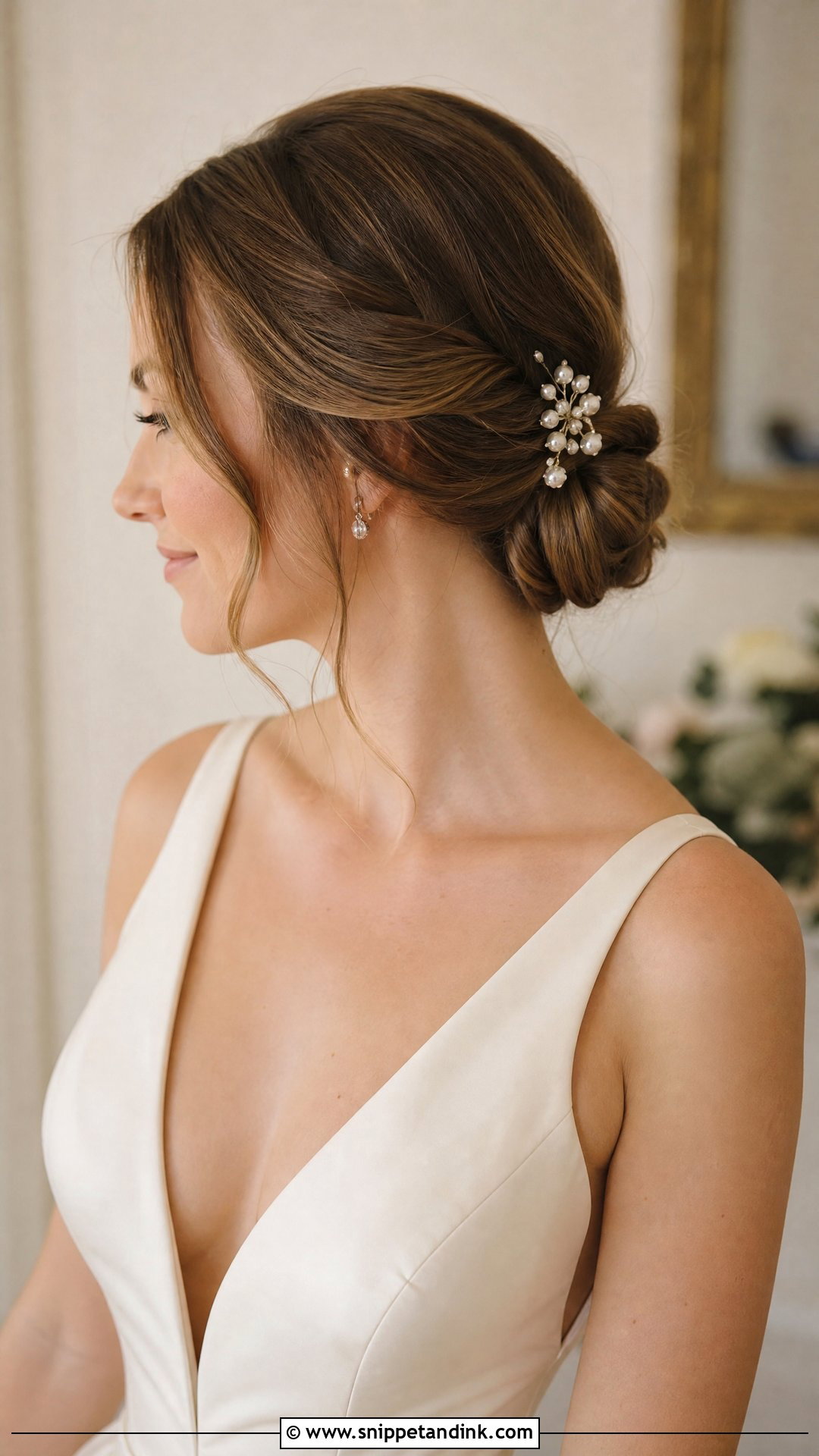 Low Bun Wedding Hairstyle - Snippet and Ink - 20 Wedding Day Hair for Bride Ideas