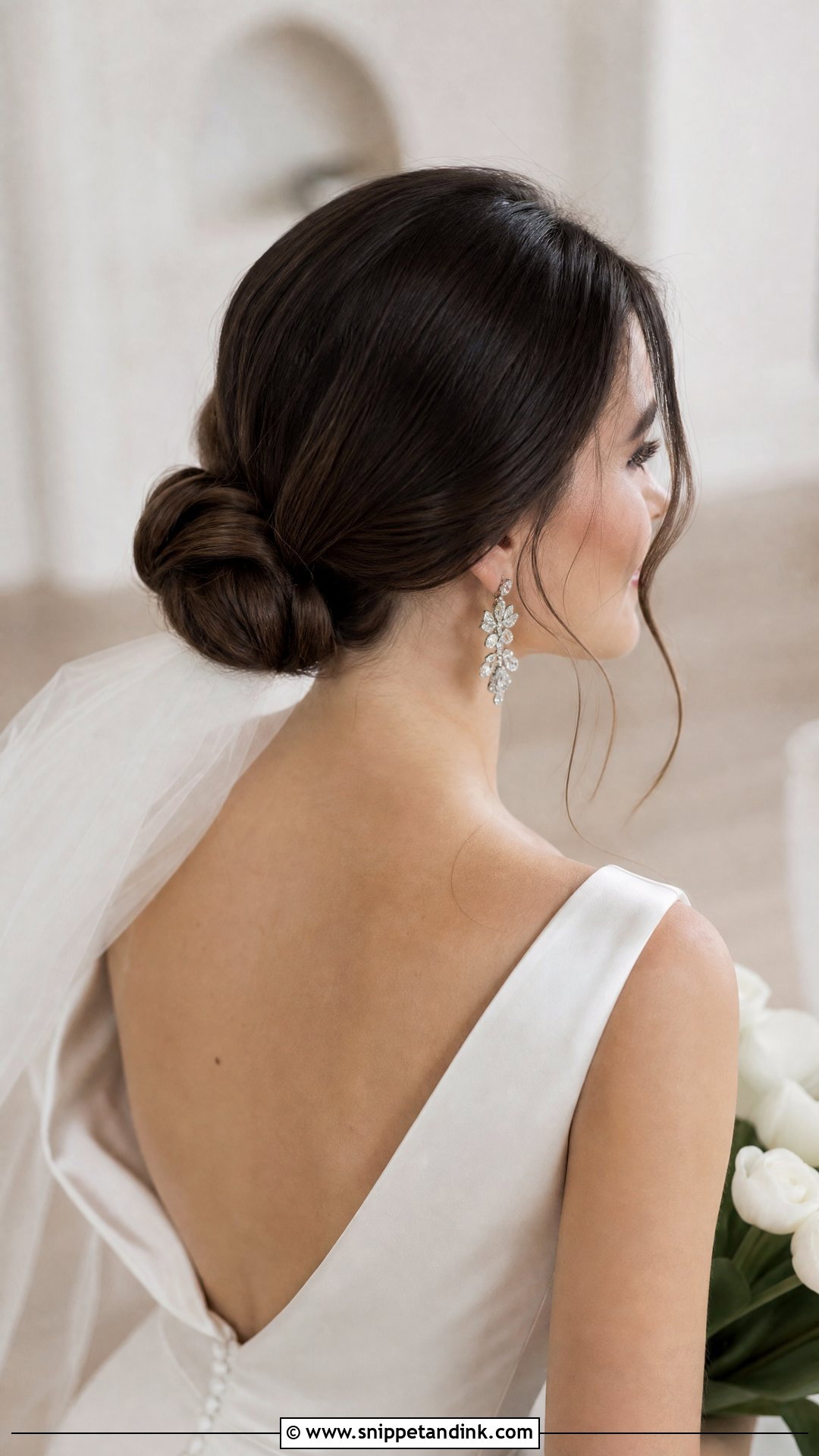 Low Bun Wedding Hairstyle - Snippet and Ink - 20 Wedding Hair Ideas for Long Hair
