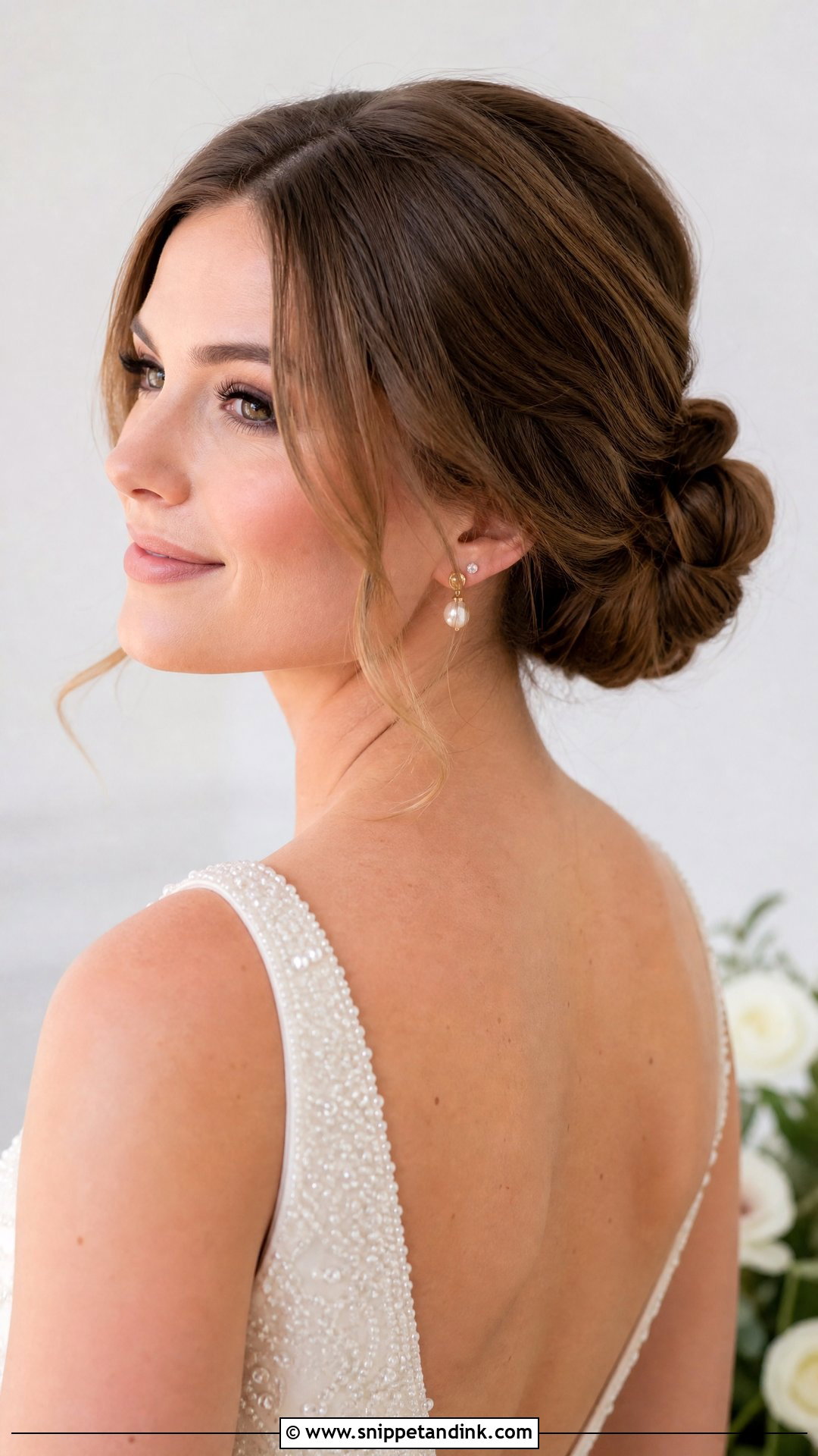 Low Bun Wedding Hairstyle - Snippet and Ink - 20 Women Wedding Hairstyles