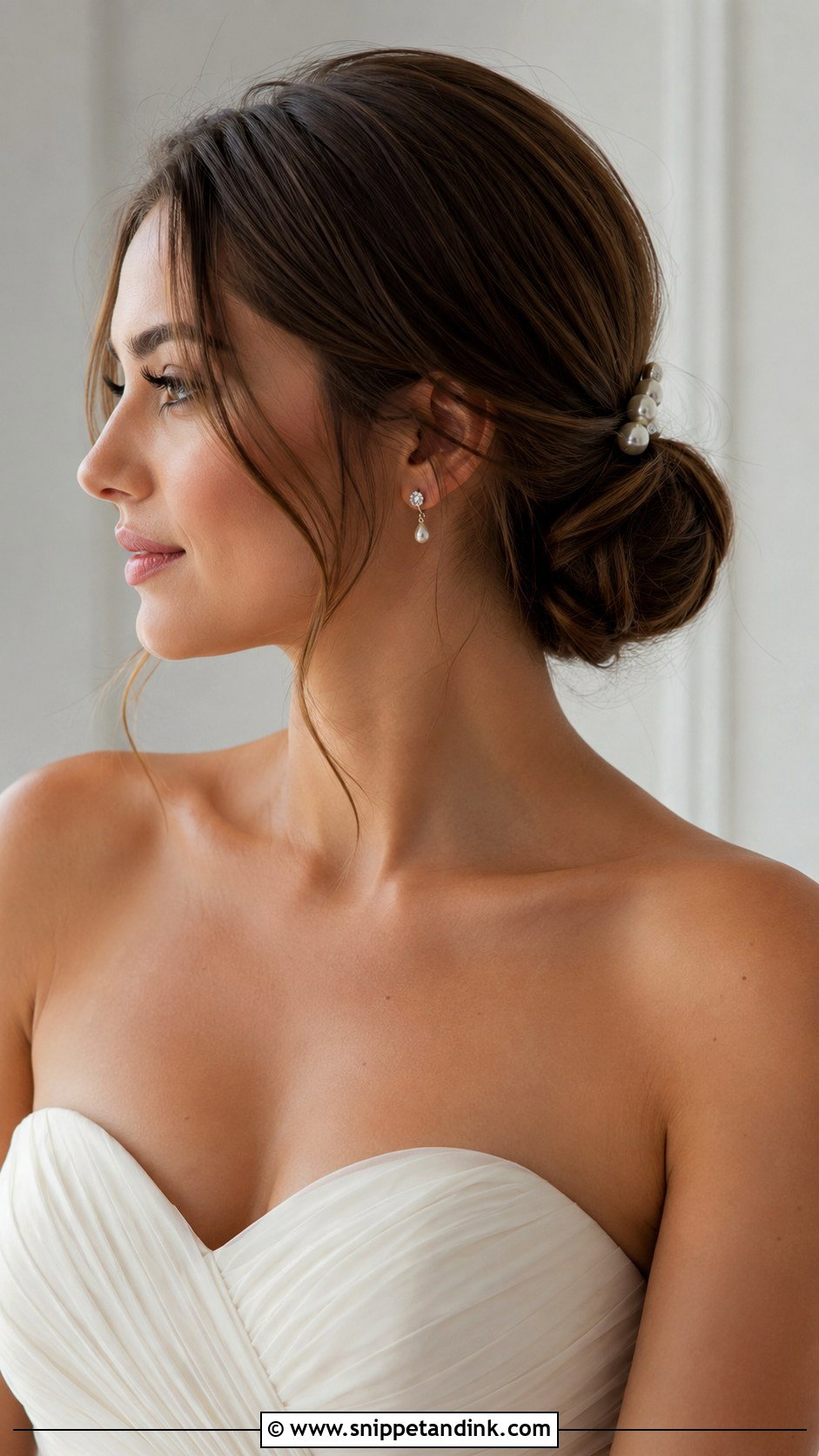 Low Bun Wedding Hairstyle - Snippet and Ink - 25 Elegant Wedding Hairstyles