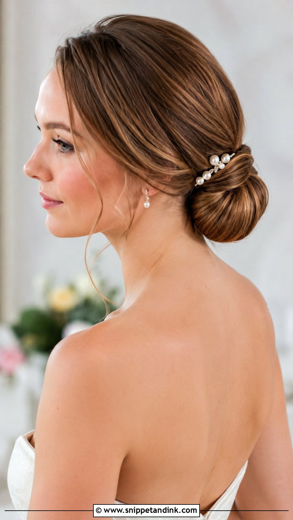 Low Bun Wedding Hairstyle - Snippet and Ink - 30 Wedding Bun Hairstyles