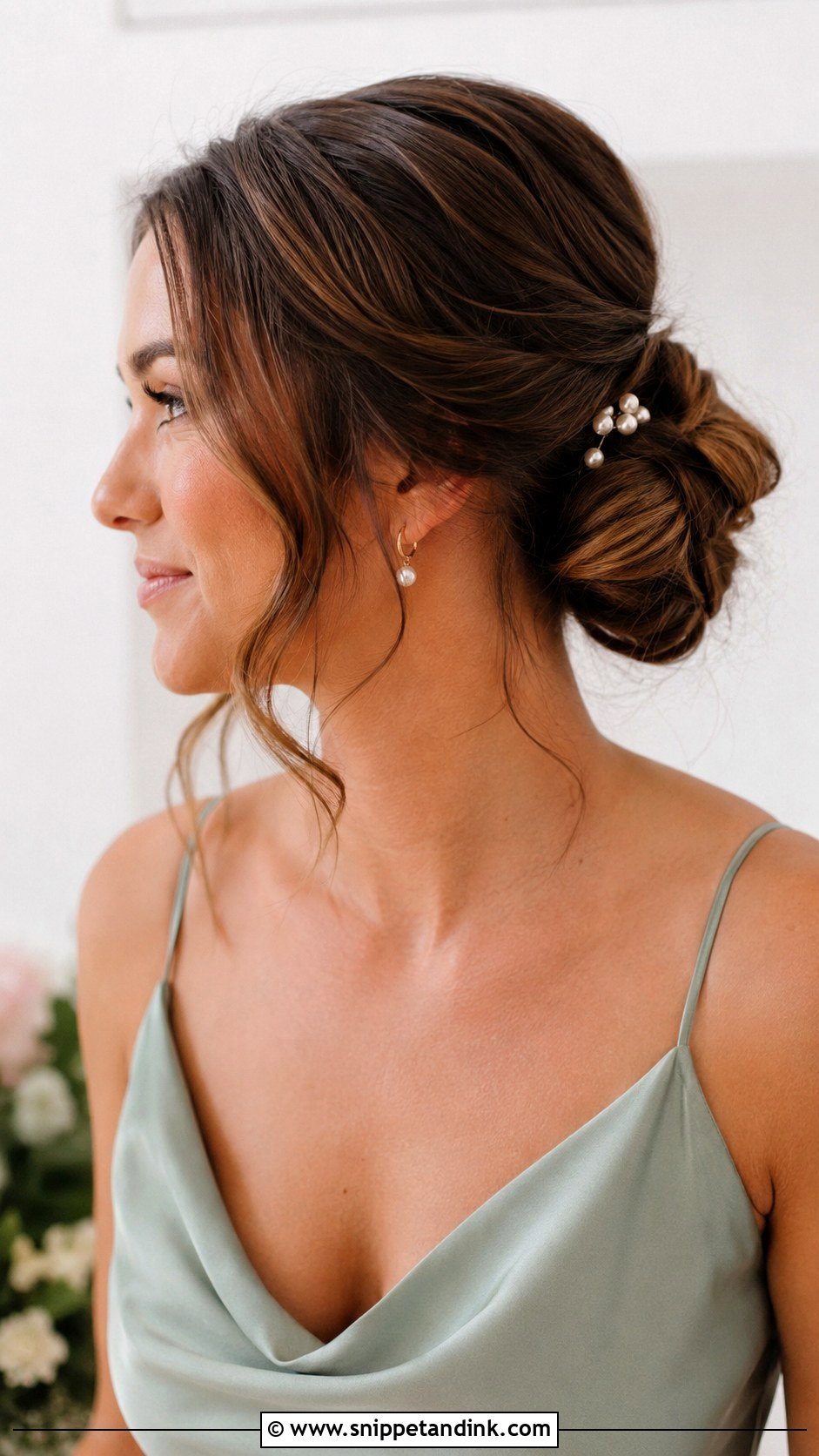Low Bun Wedding Hairstyle - Snippet and Ink - 30 Wedding Hairstyles for Bridesmaids