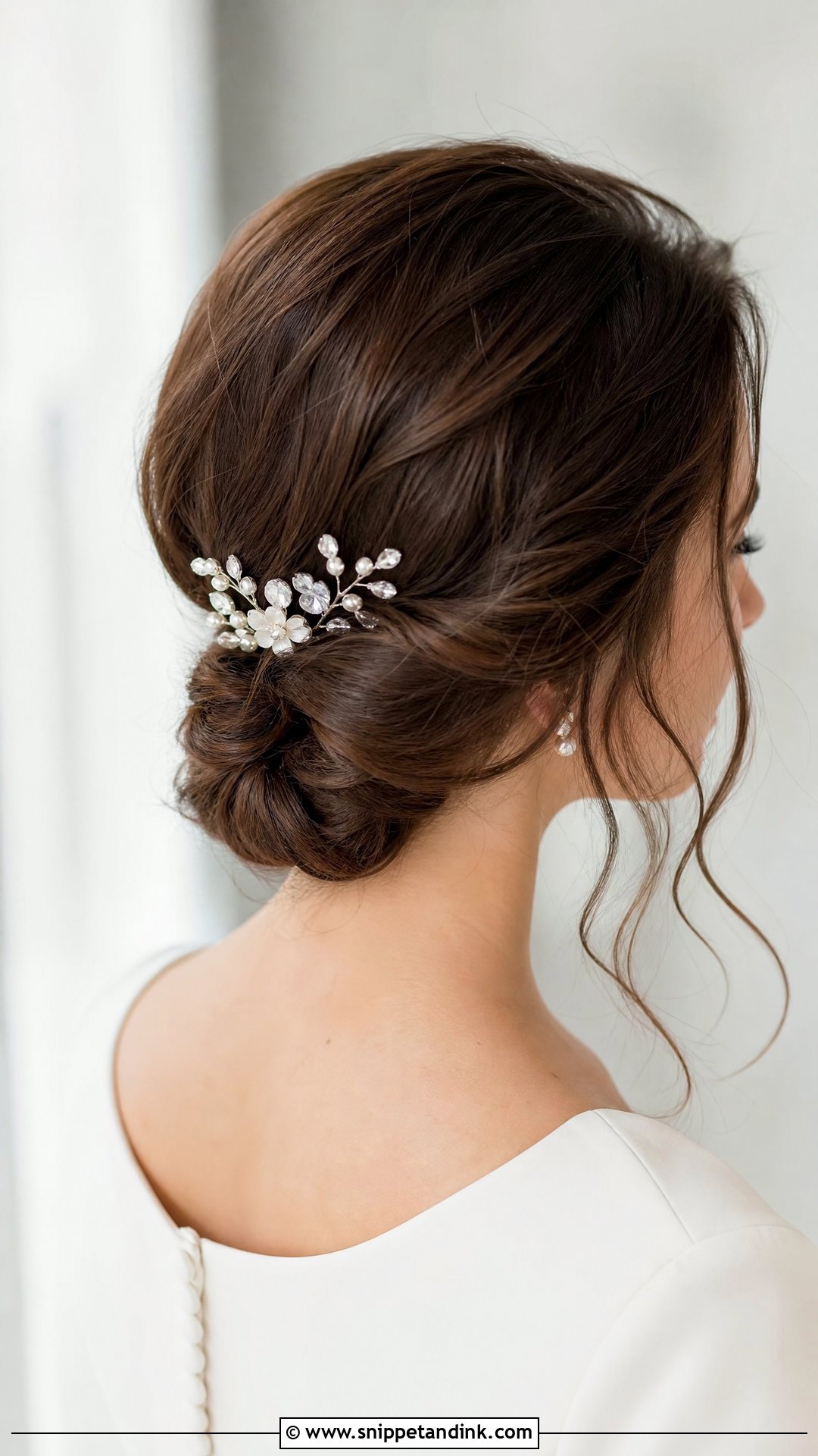 Low Bun Wedding Hairstyle For Long Hair - Snippet and Ink - 15 Easy Do It Yourself Long Hair Wedding Hairstyles