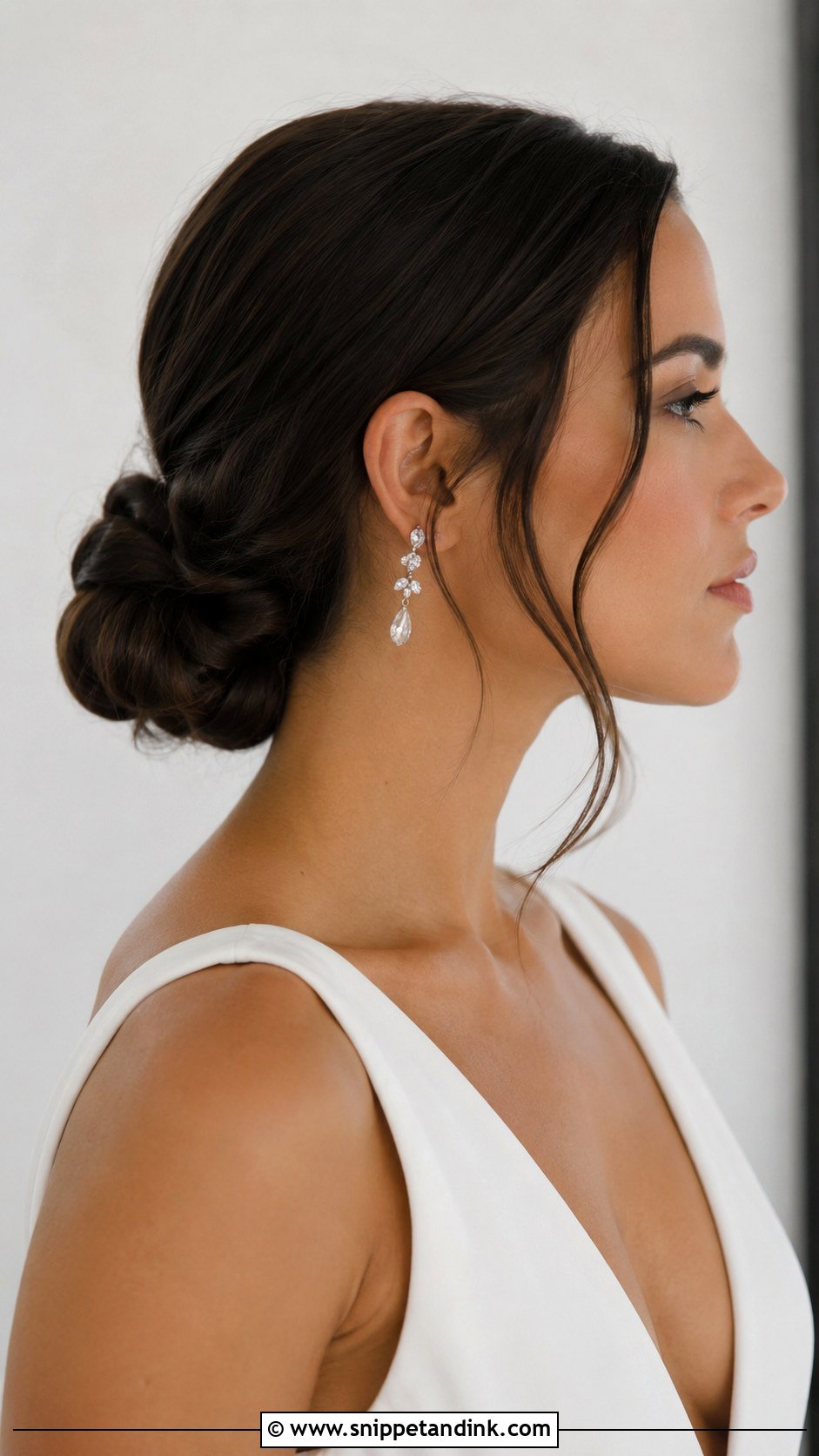 Low Bun Wedding Hairstyle For Short Hair - Snippet and Ink - 25 Short Bridal Hair Shoulder Length Ideas