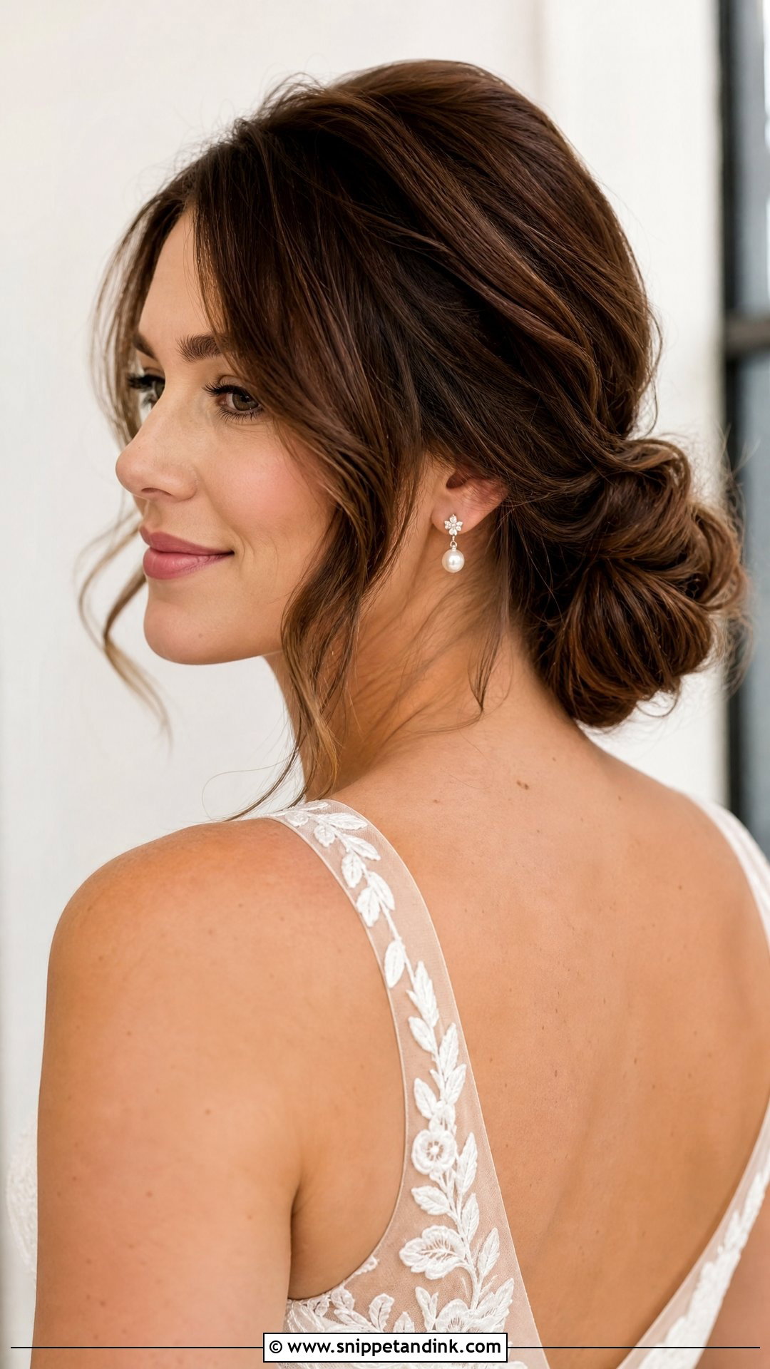 Low Bun Wedding Hairstyle For Thick Hair - Snippet and Ink - 20 Thick Hair Wedding Styles