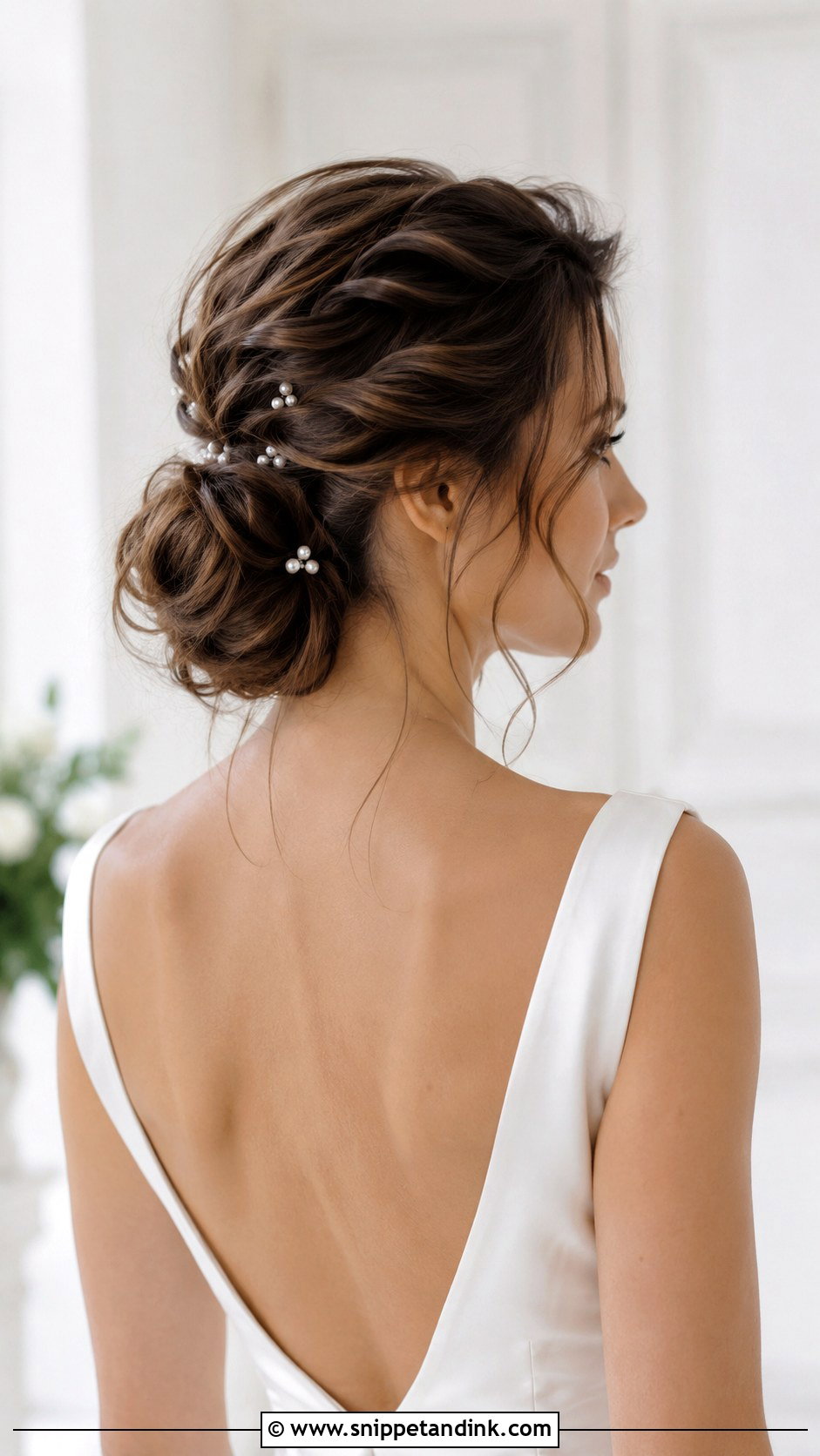 Low Bun Wedding Hairstyle For Wavy Hair - Snippet and Ink - 15 Wedding Hairstyles for Wavy Hair