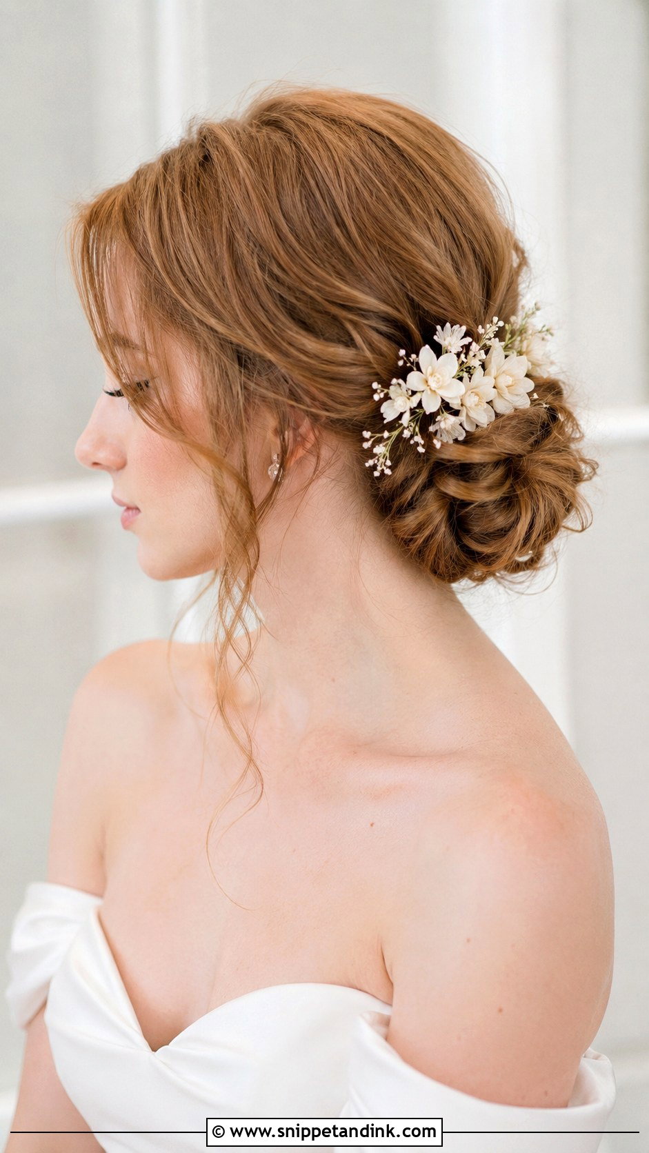 Low Bun Wedding Hairstyle With Flowers - Snippet and Ink - 15 Wedding Hairstyles for Long Hair with Flowers