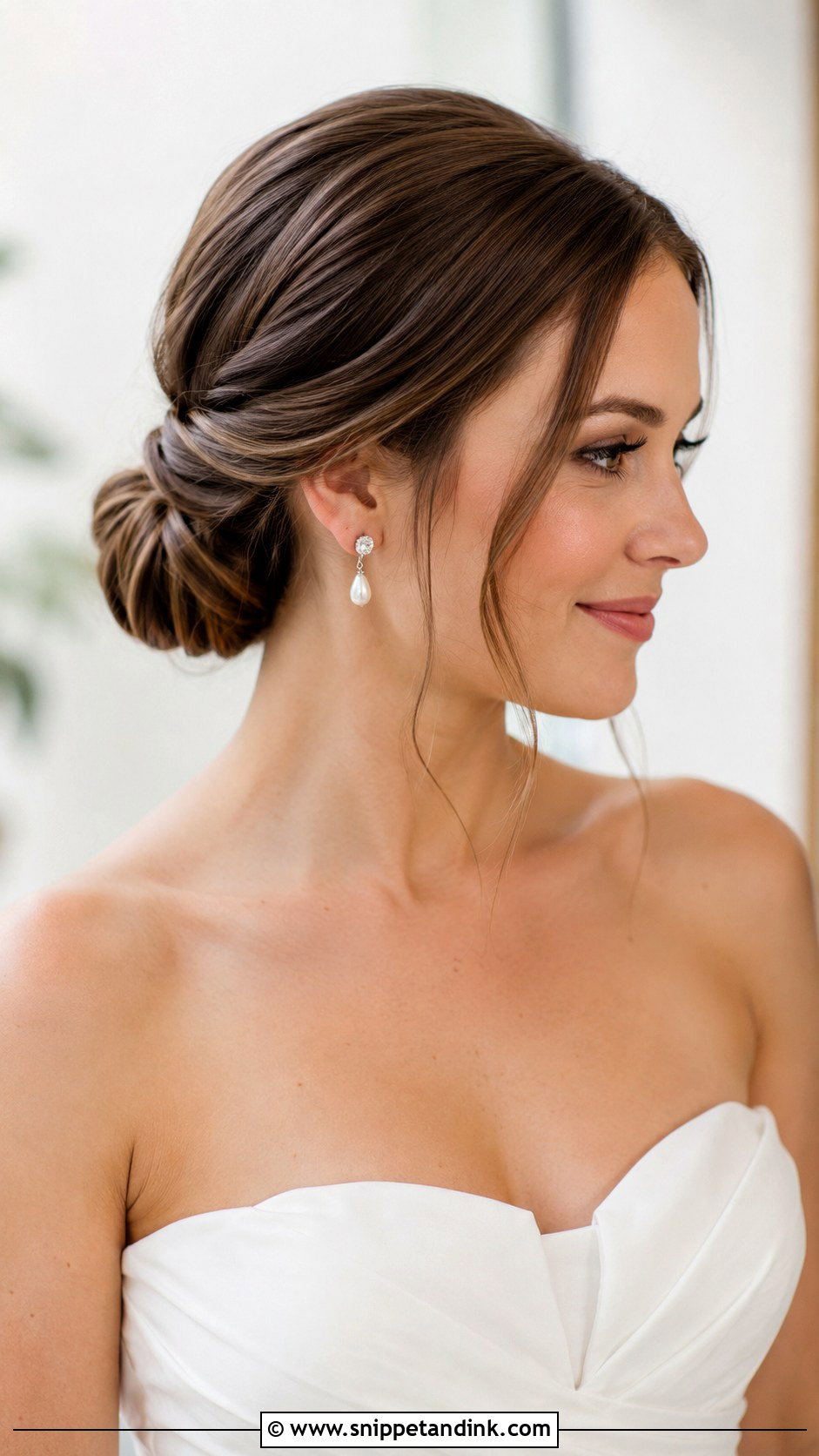 Low Bun Wedding Hairstyle for Long Hair - Snippet and Ink - 25 Elegant Wedding Hairstyles for Long Hair