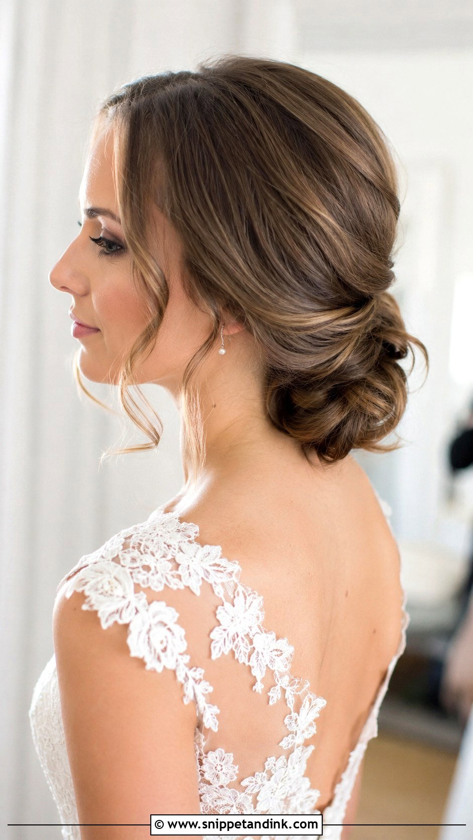Low Bun Wedding Hairstyle for Short Hair - Snippet and Ink - 20 Wedding Hairstyle Short Hair Ideas
