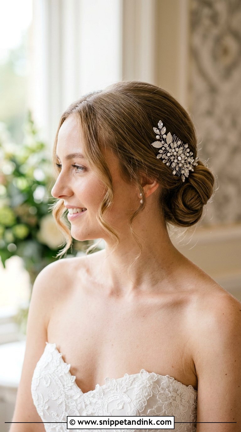 Low Bun Wedding Updo - Snippet and Ink - 20 Bride Hairdo Ideas