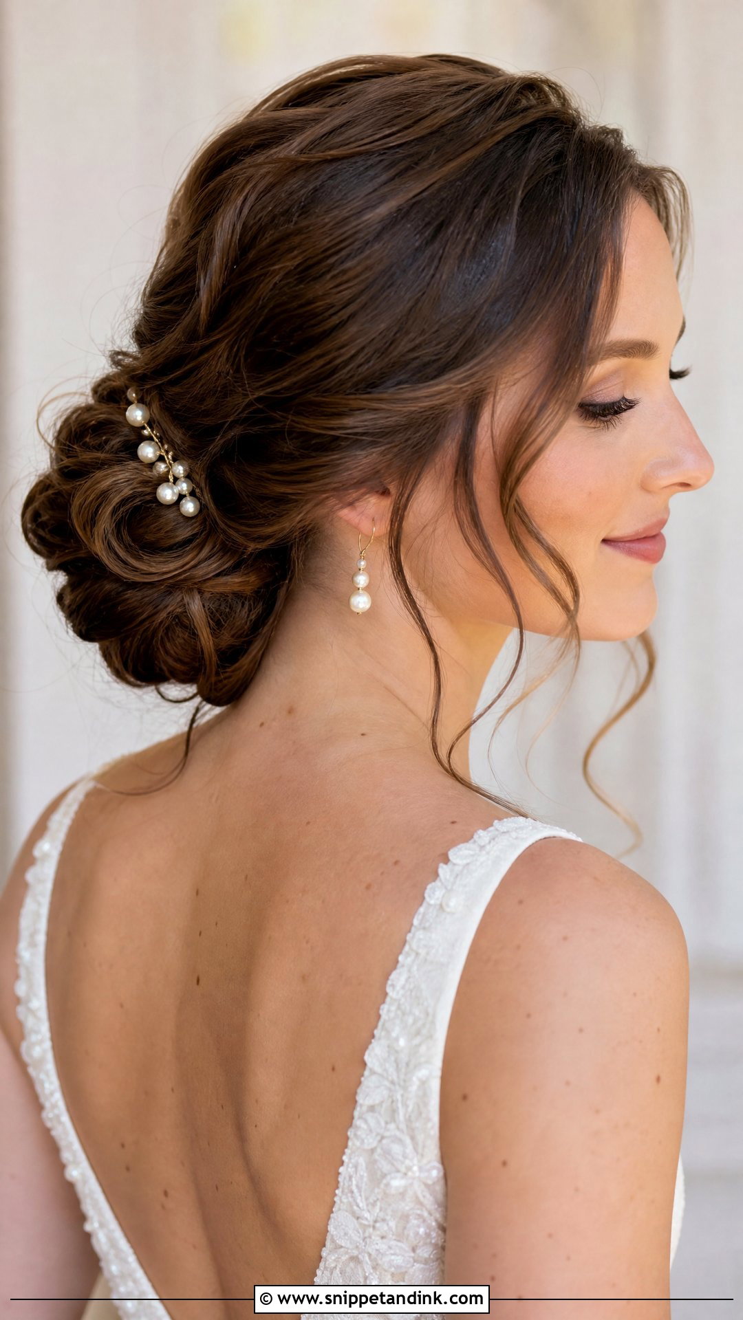 Low Bun Wedding Updo For Long Hair - Snippet and Ink - 20 Up Hairstyles for Long Hair Wedding