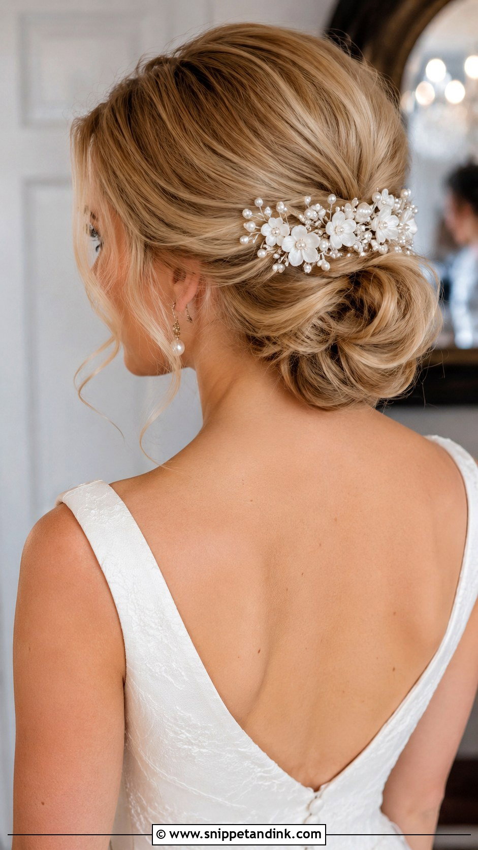 Low Bun Wedding Updo For Medium Hair - Snippet and Ink - 15 Wedding Updo for Medium Length Hair Ideas