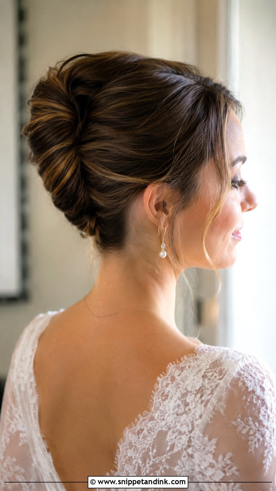 Low Bun Wedding Updo For Medium Hair - Snippet and Ink - 15 Medium Length Hair Updos Wedding