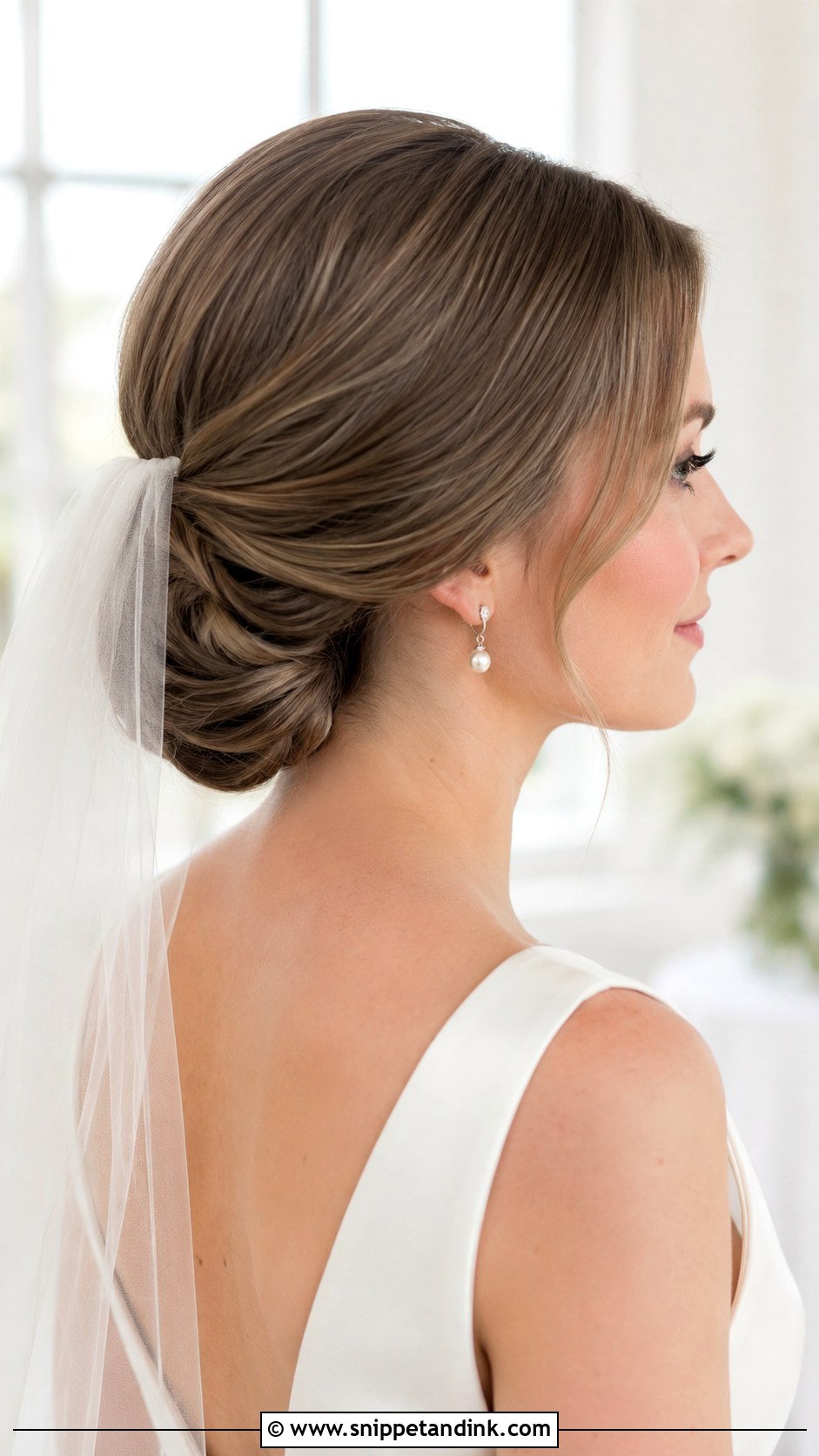 Low Bun Wedding Updo For Short Hair - Snippet and Ink - 15 Simple Wedding Updos for Short Hair