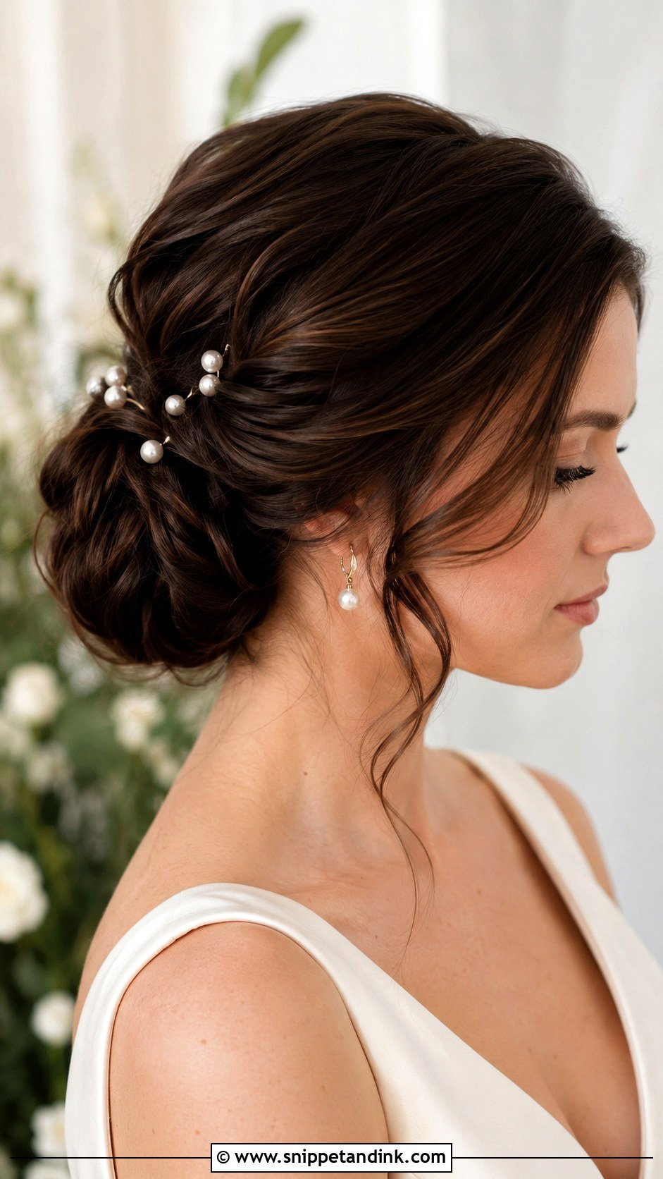 Low Bun Wedding Updo For Thick Hair - Snippet and Ink - 15 Thick Hair Updo Wedding Ideas