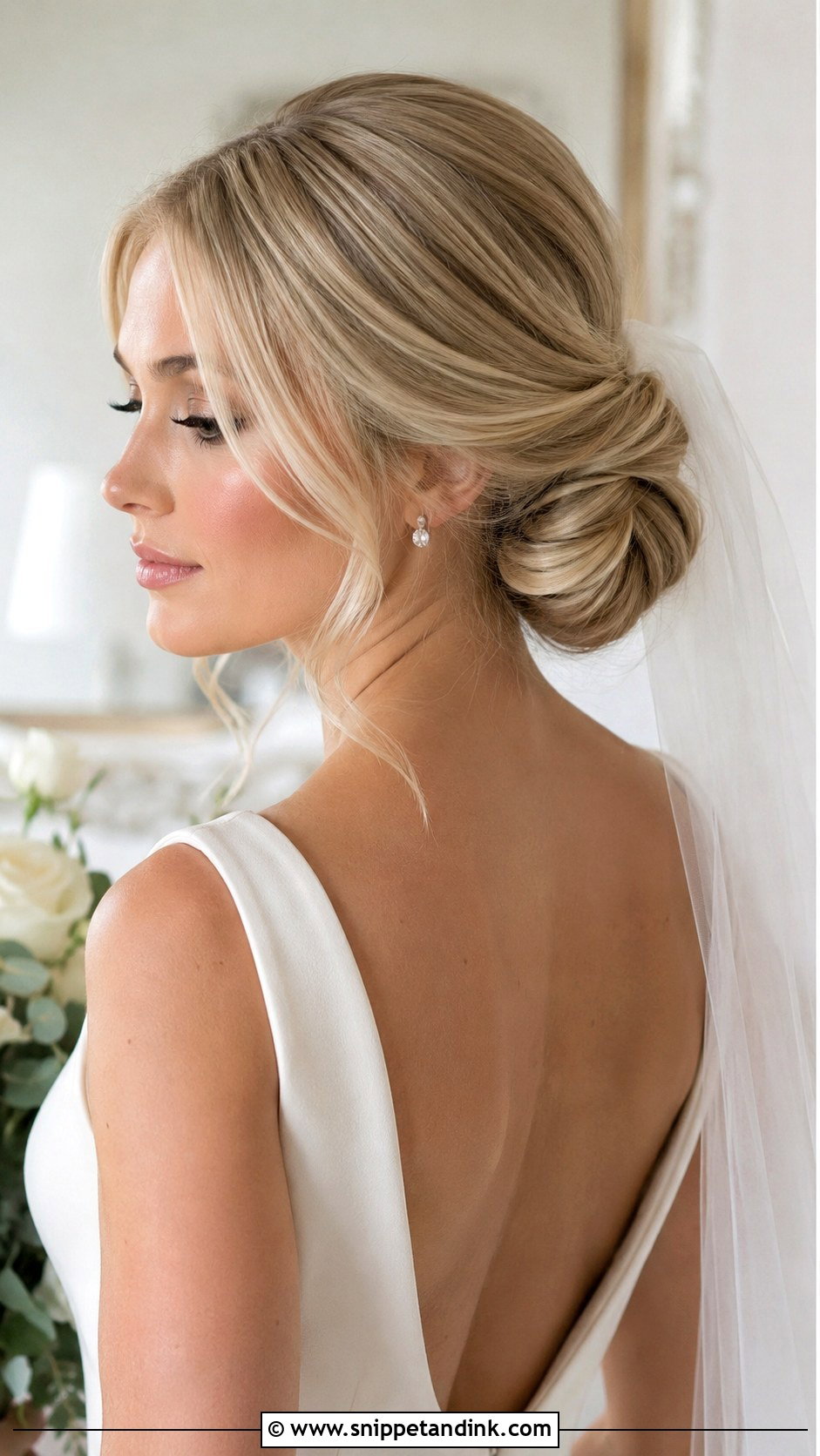 Low Bun Wedding Updo for Fine Hair - Snippet and Ink - 25 Bridal Hair for Fine Hair Ideas